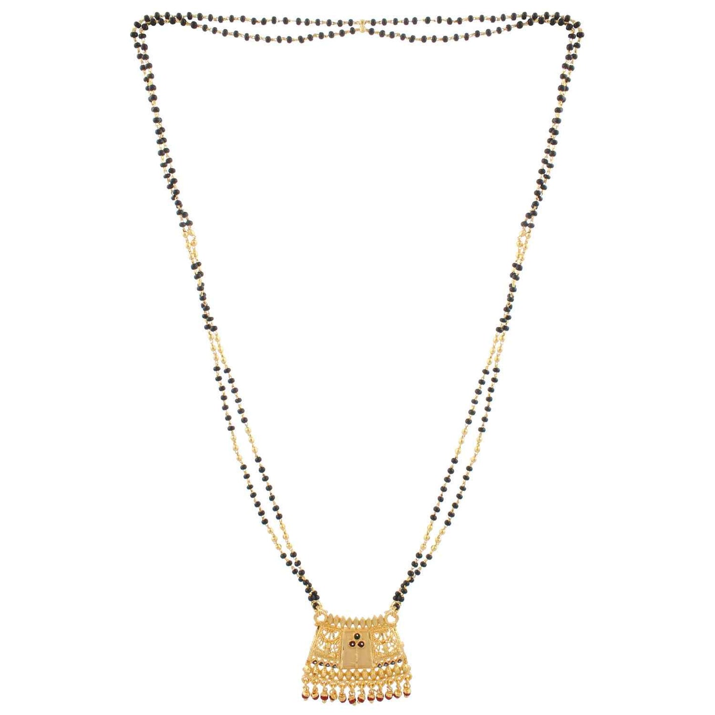Indian Jewellery from Meira Jewellery:Mangalsutra,Gold Plated Mangalsutra with Black beads For Women