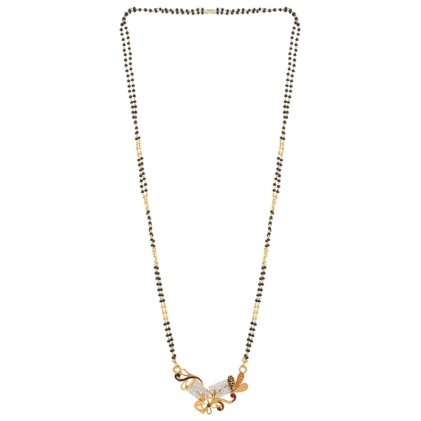 Indian Jewellery from Meira Jewellery:Mangalsutra,Floral Design Imitation Mangalsutra Jewellery with Gold Plating For Women