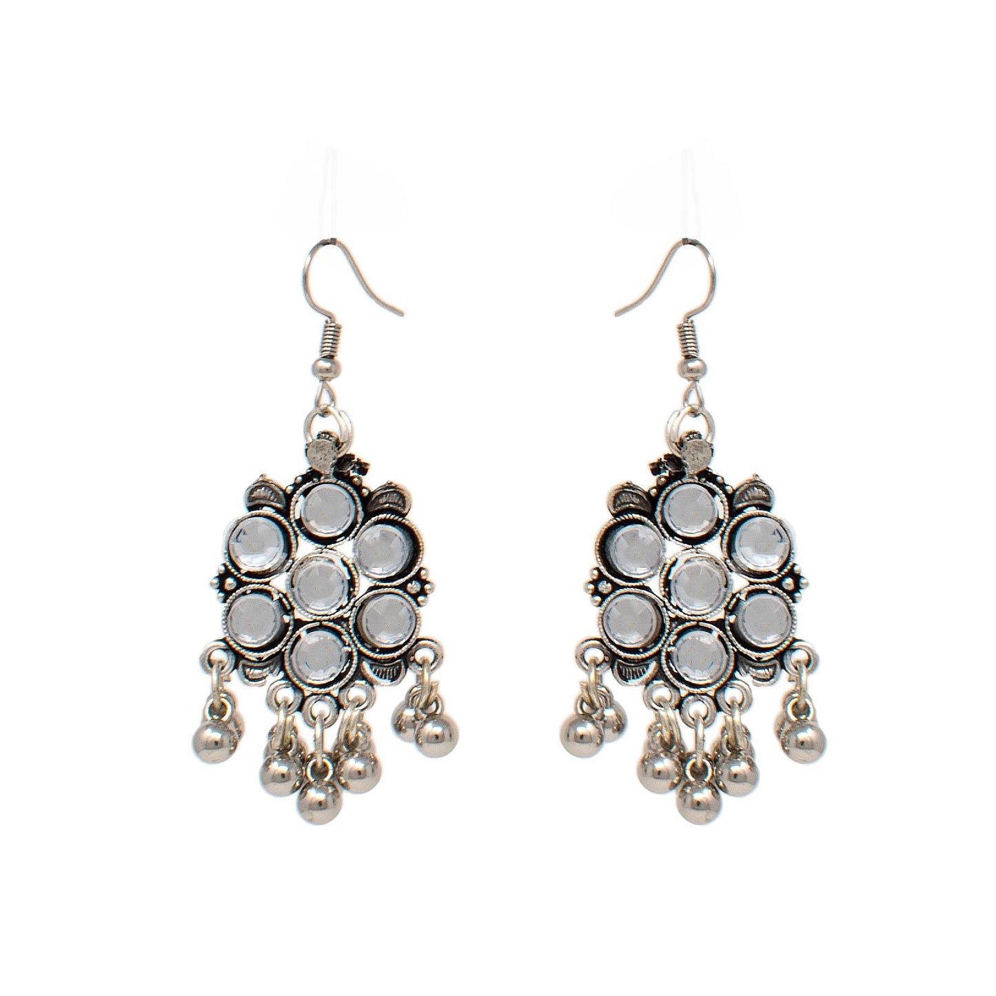 German Silver Oxodized Necklace with Earring for Women