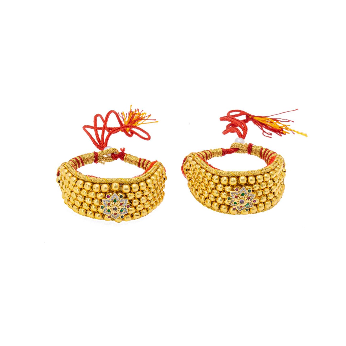 American Diamond studded Rajputi Rajwadi Punsi / Pocchi Hand Bracelet