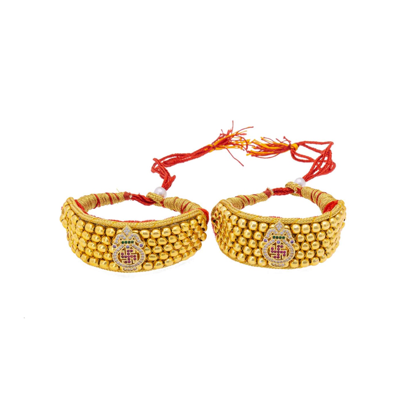 American Diamond studded Rajputi Rajwadi Punsi / Pocchi Hand Bracelet