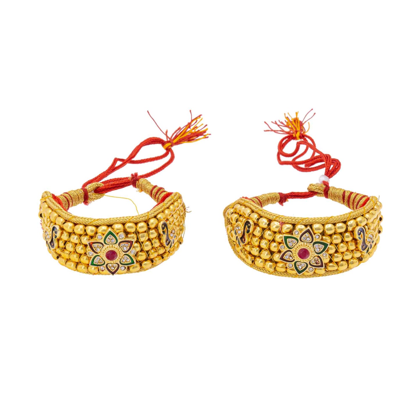 American Diamond studded Rajputi Rajwadi Punsi / Pocchi Hand Bracelet