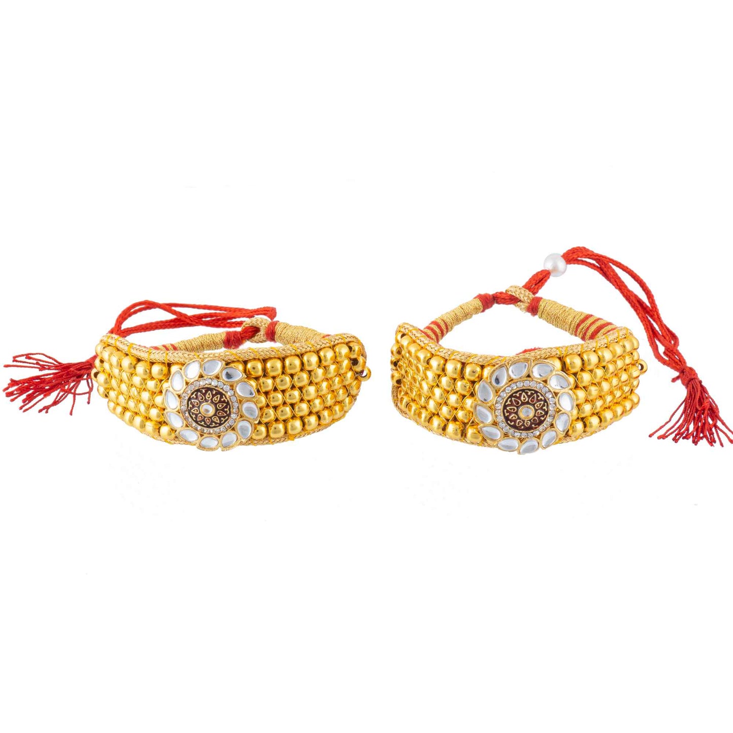 American Diamond studded Rajputi Rajwadi Punsi / Pocchi Hand Bracelet