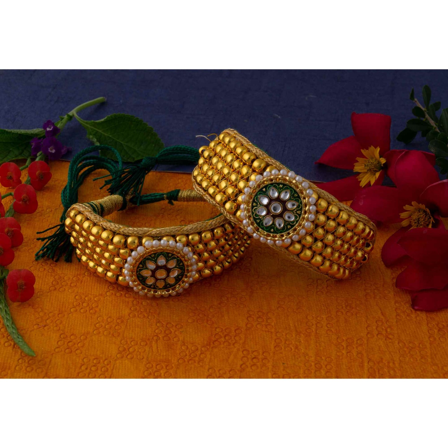 American Diamond studded Rajputi Rajwadi Punsi / Pocchi Hand Bracelet