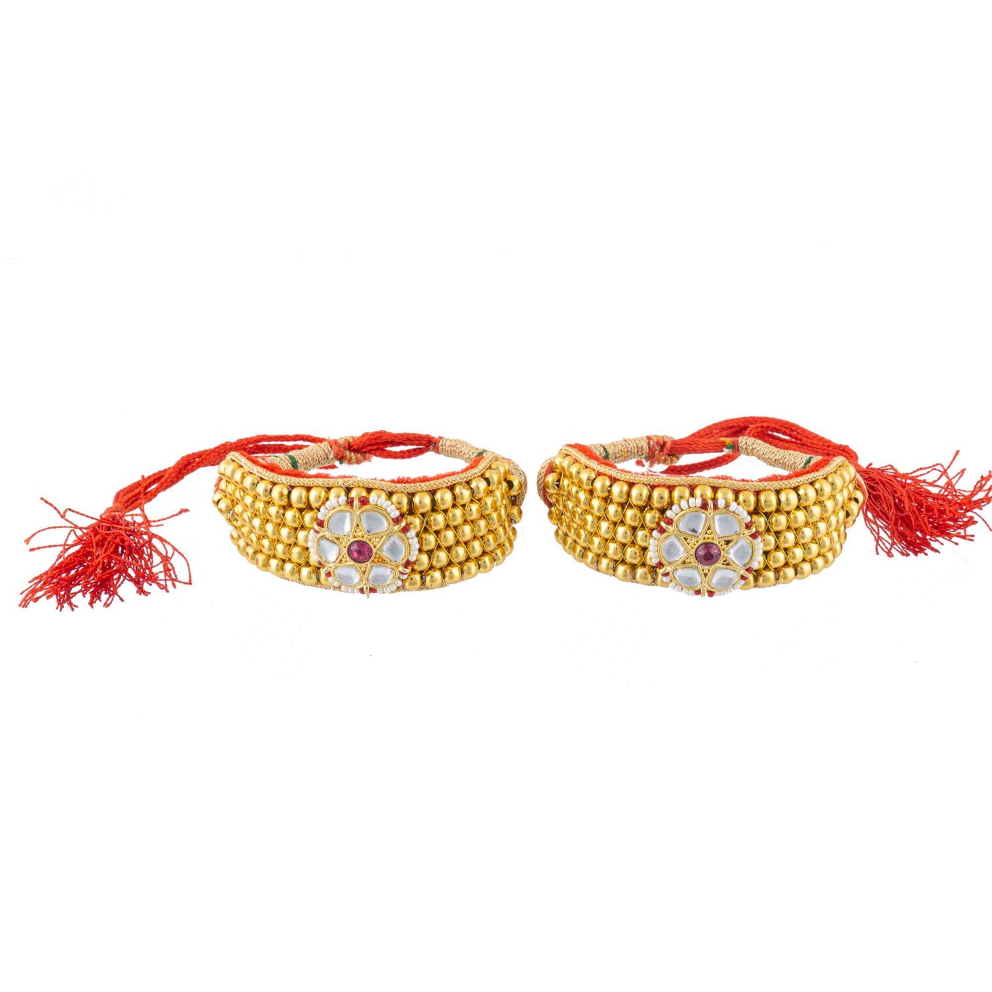 American Diamond studded Rajputi Rajwadi Punsi / Pocchi Hand Bracelet