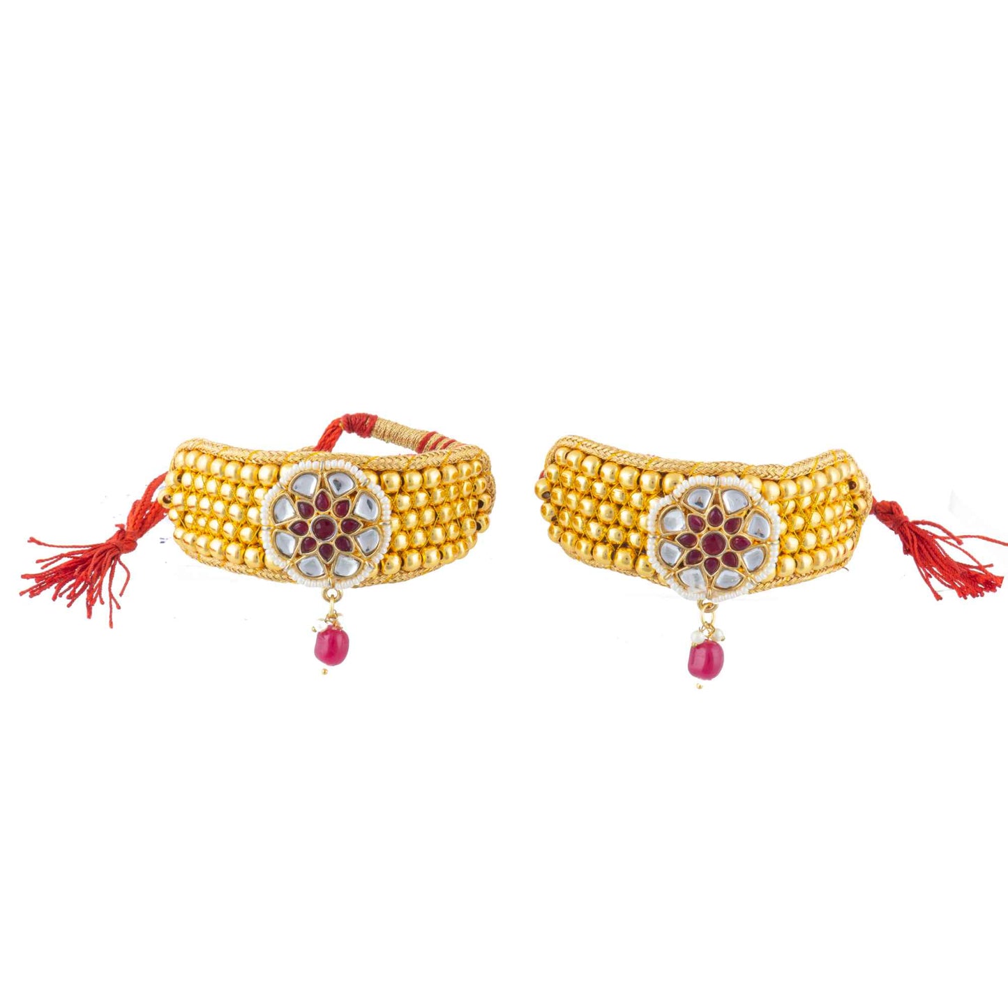 American Diamond studded Rajputi Rajwadi Punsi / Pocchi Hand Bracelet