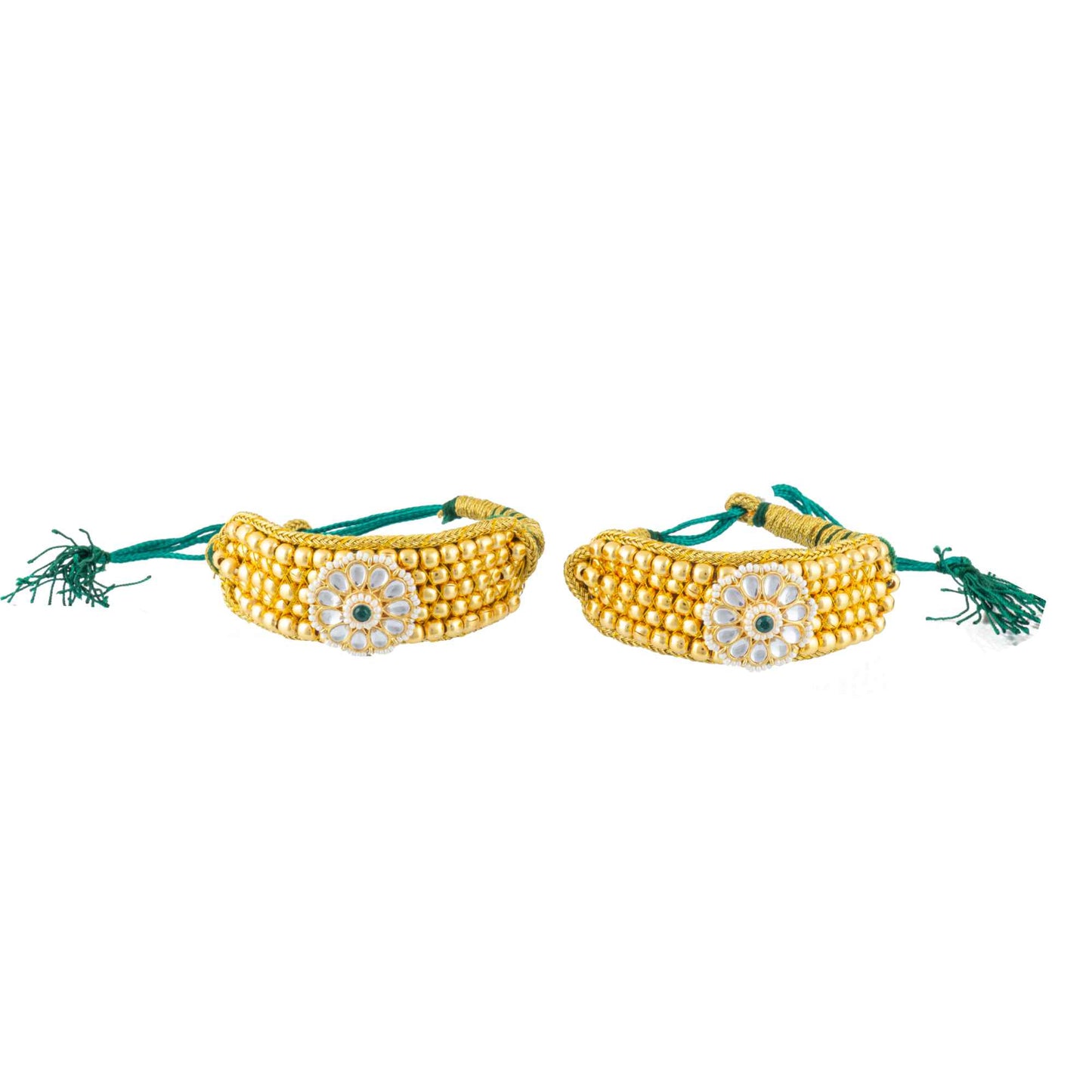 American Diamond studded Rajputi Rajwadi Punsi / Pocchi Hand Bracelet