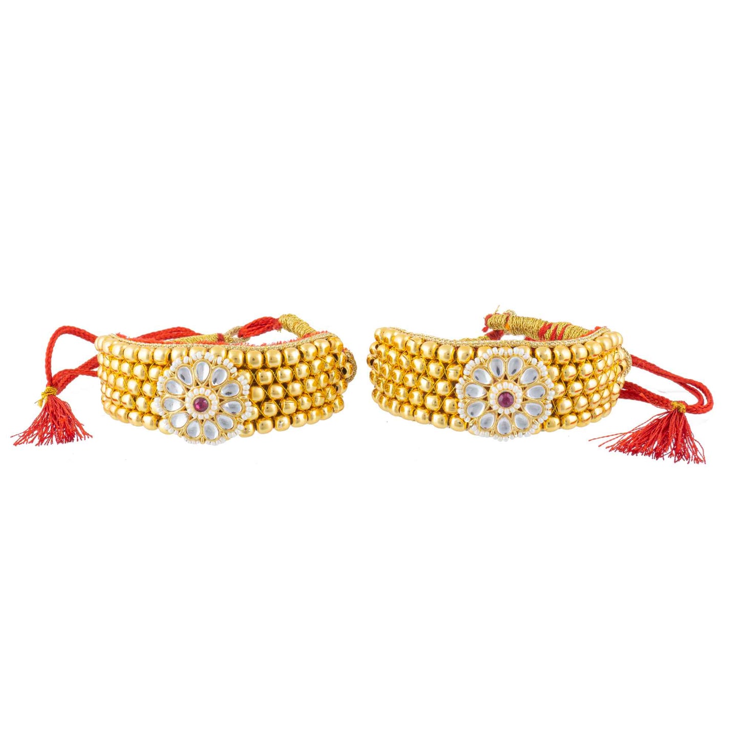 American Diamond studded Rajputi Rajwadi Punsi / Pocchi Hand Bracelet