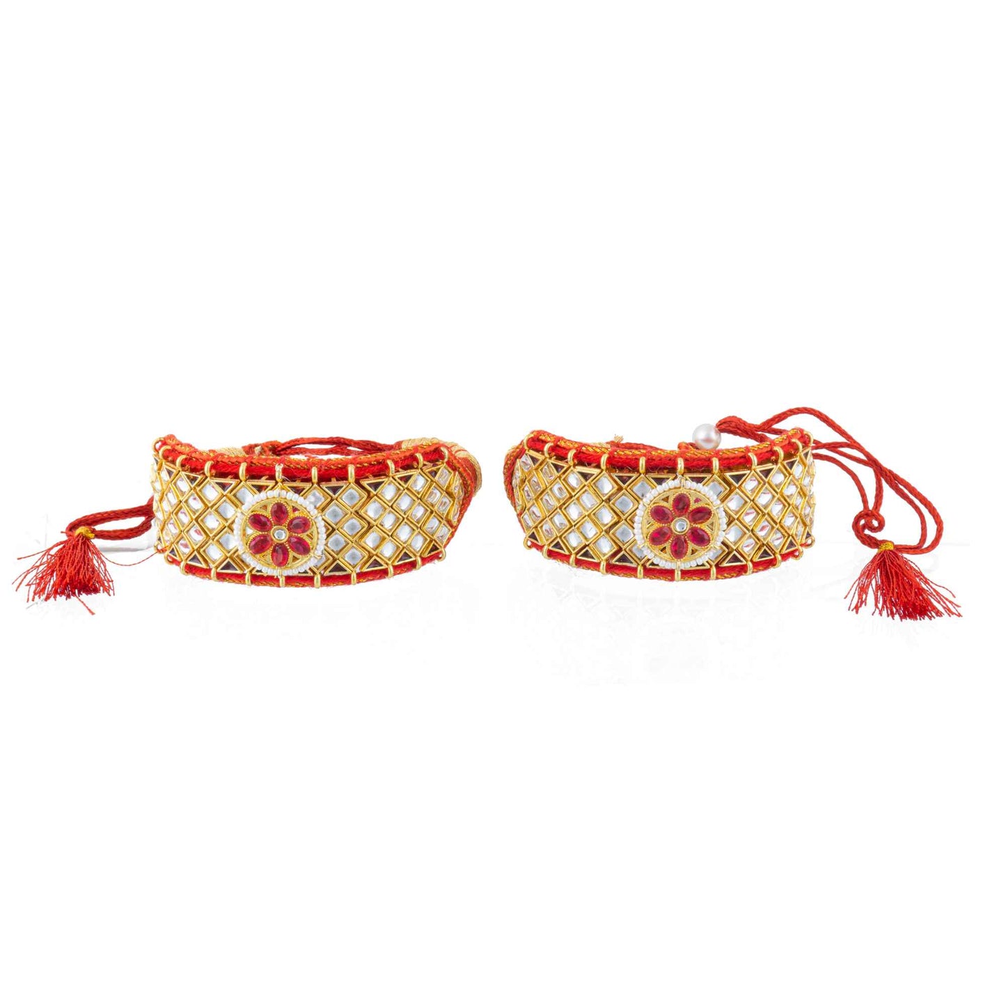American Diamond studded Rajputi Rajwadi Punsi / Pocchi Hand Bracelet
