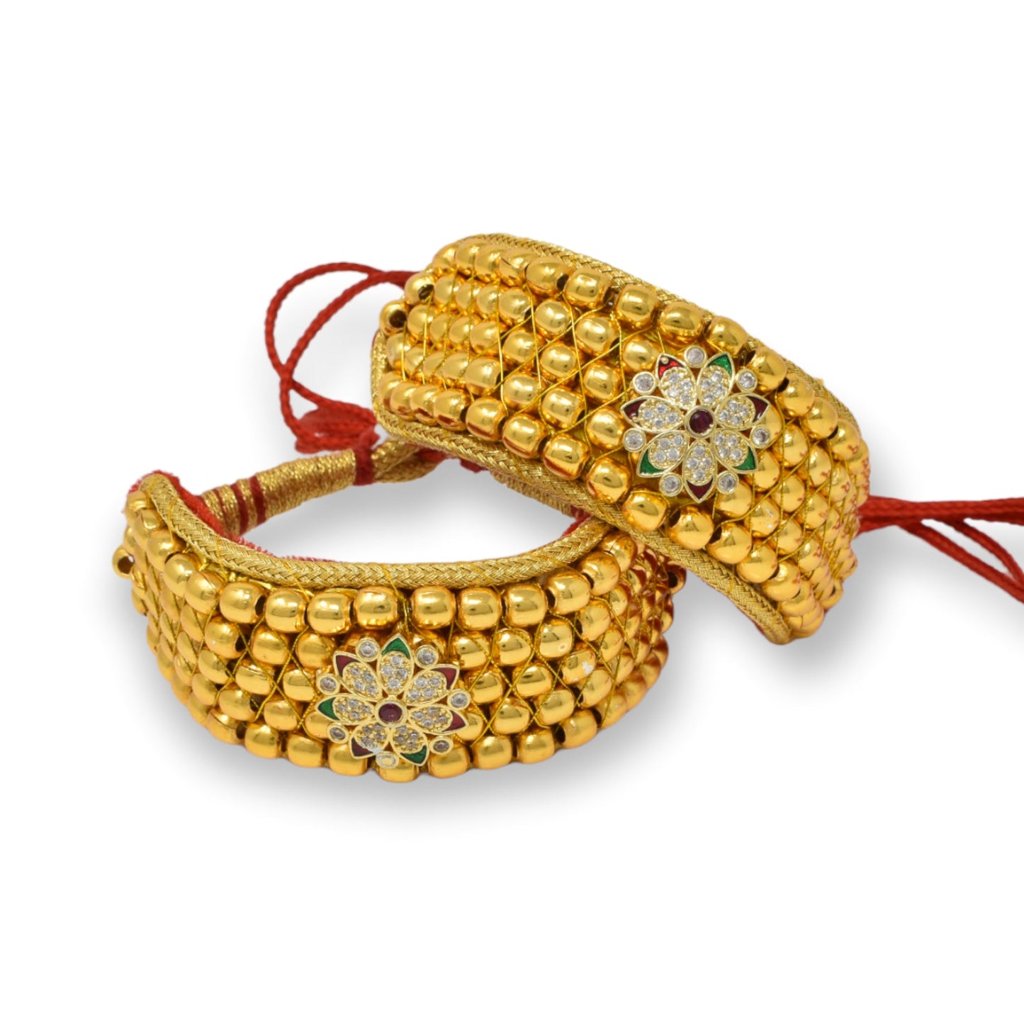 American Diamond studded Rajputi Rajwadi Punsi / Pocchi Hand Bracelet