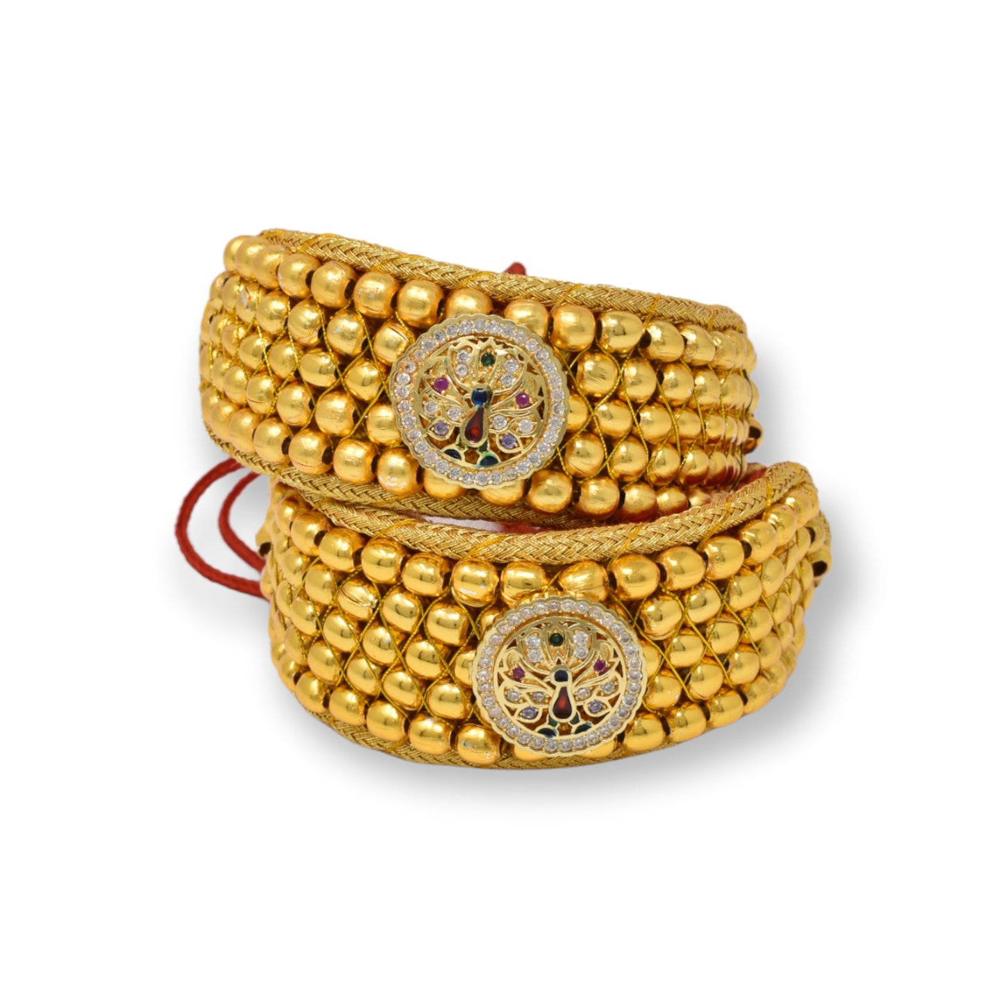 American Diamond studded Rajputi Rajwadi Punsi / Pocchi Hand Bracelet