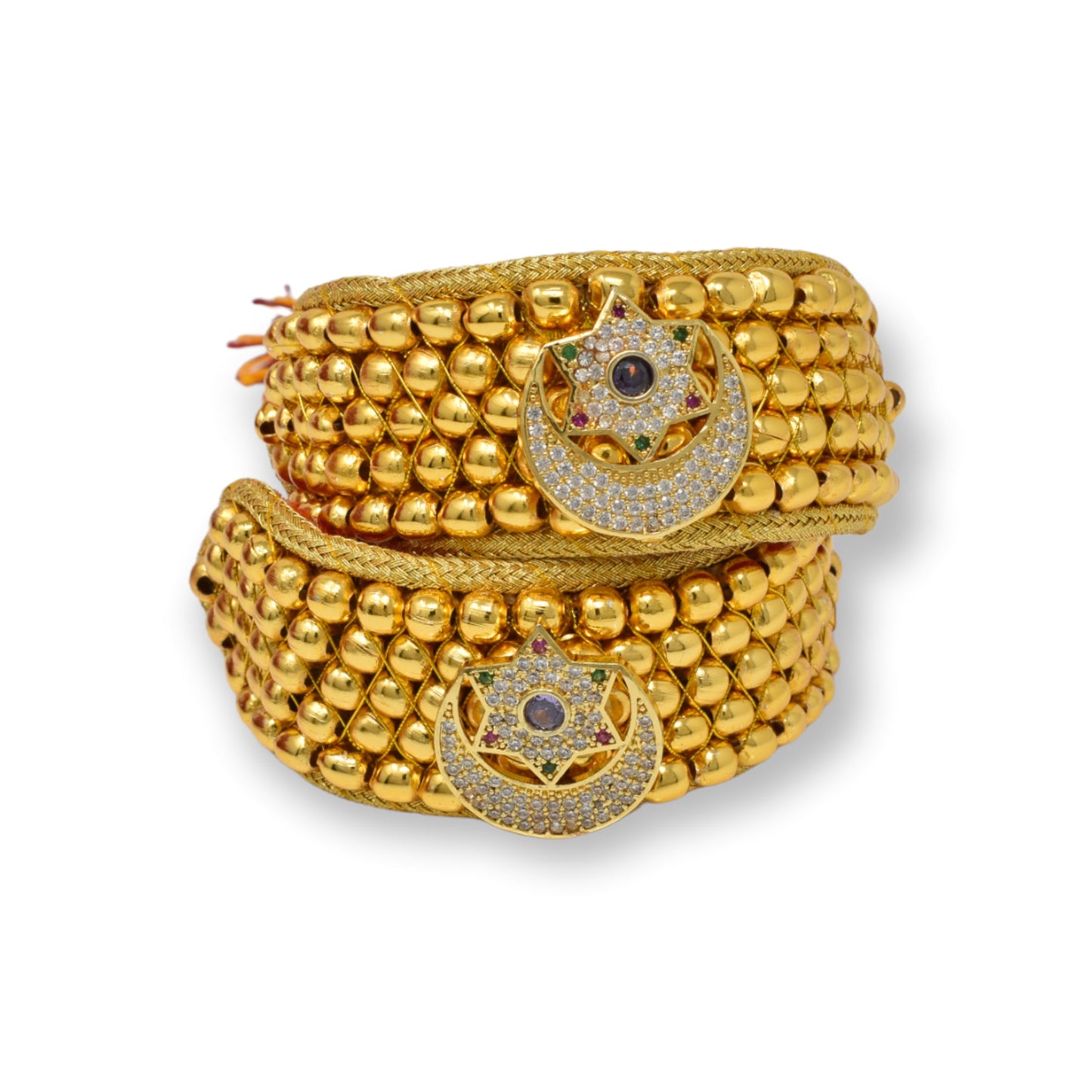 American Diamond studded Rajputi Rajwadi Punsi / Pocchi Hand Bracelet