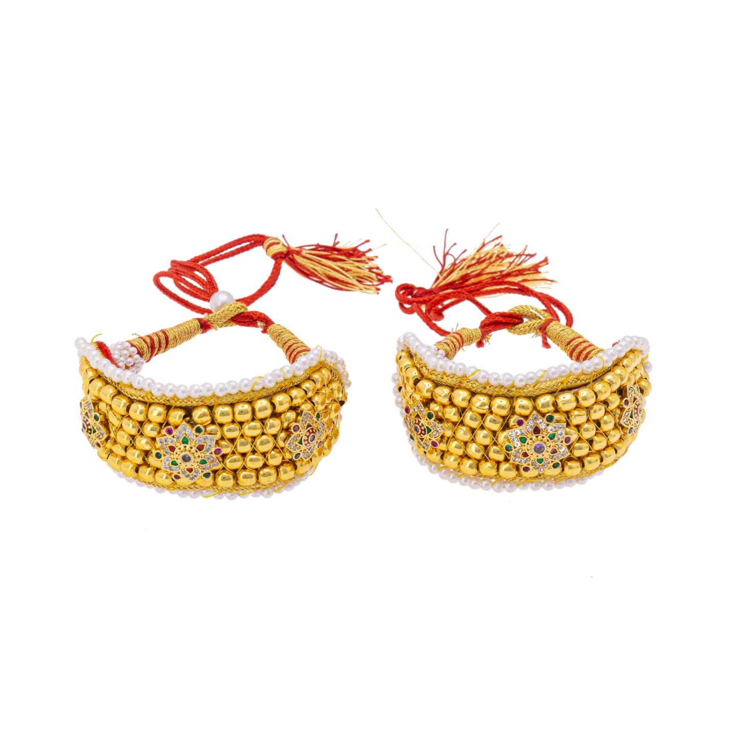 American Diamond studded Rajputi Rajwadi Punsi / Pocchi Hand Bracelet