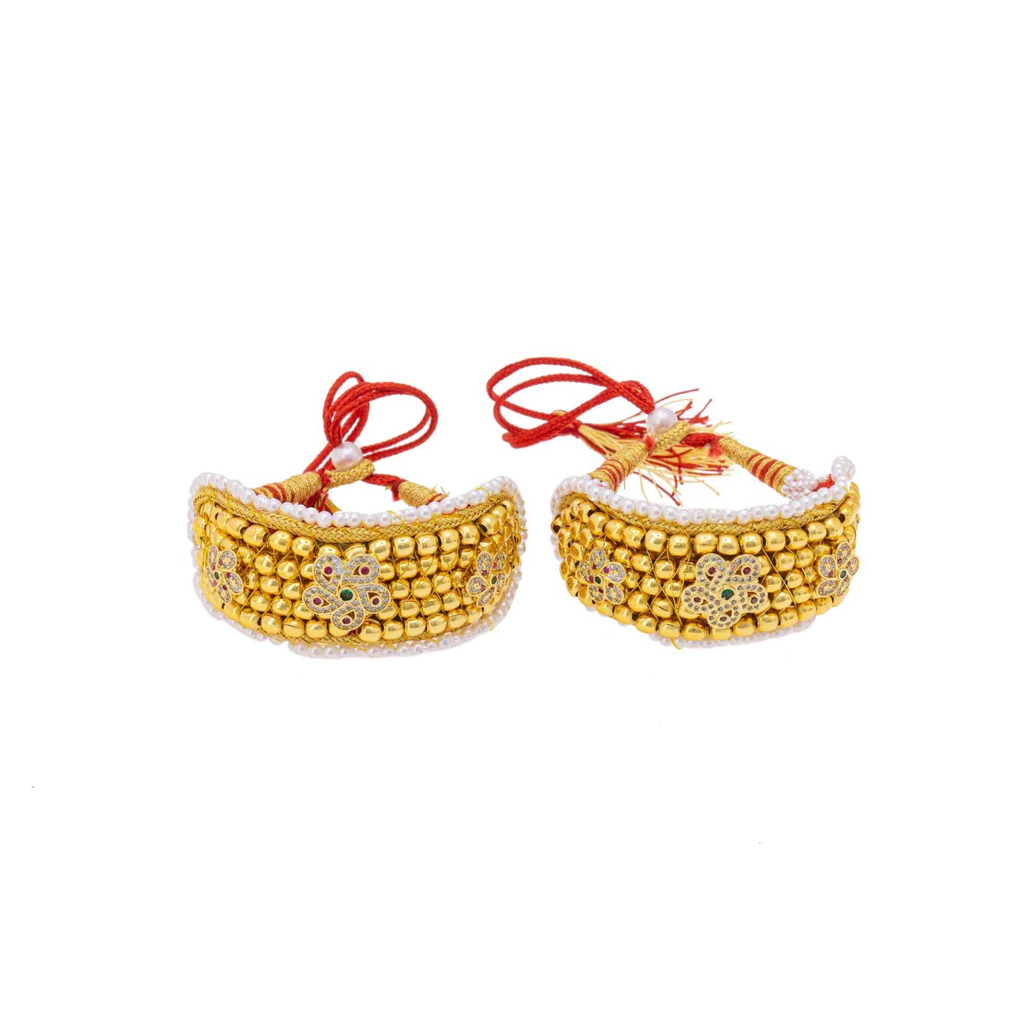 American Diamond studded Rajputi Rajwadi Punsi / Pocchi Hand Bracelet