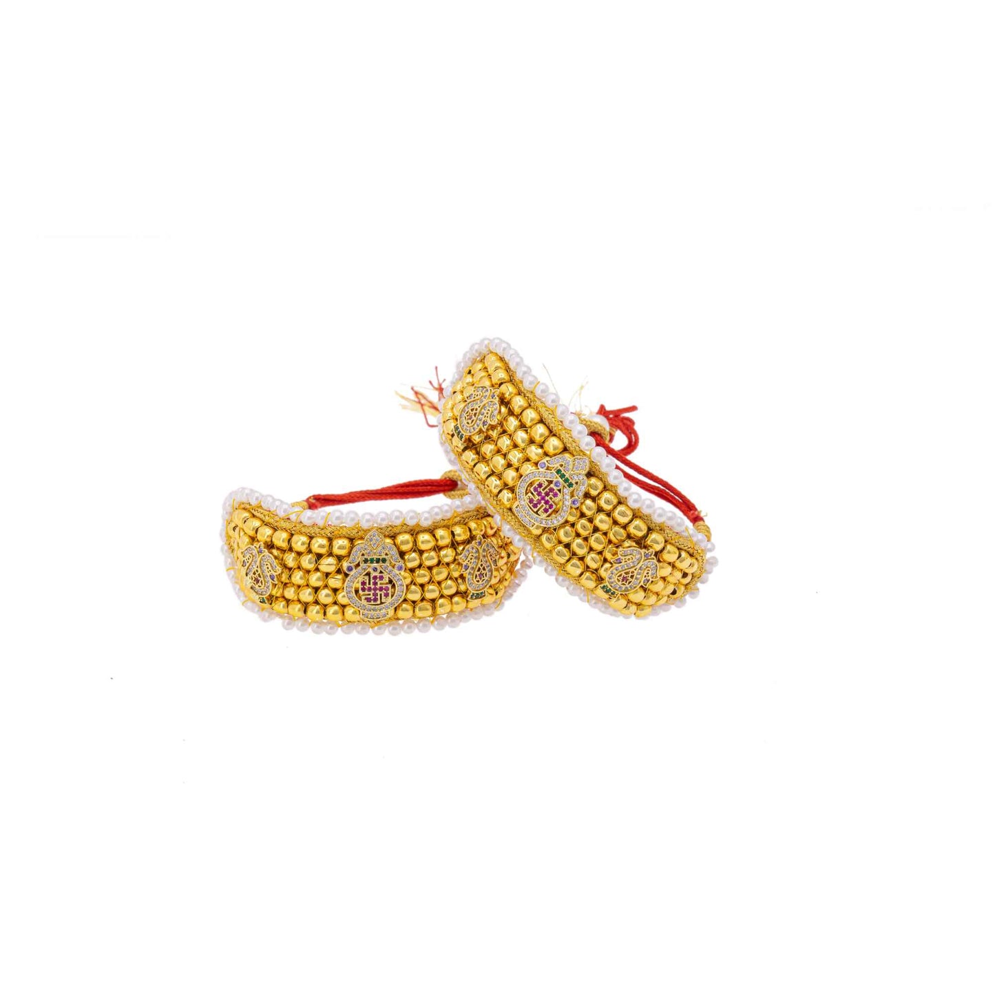 American Diamond studded Rajputi Rajwadi Punsi / Pocchi Hand Bracelet