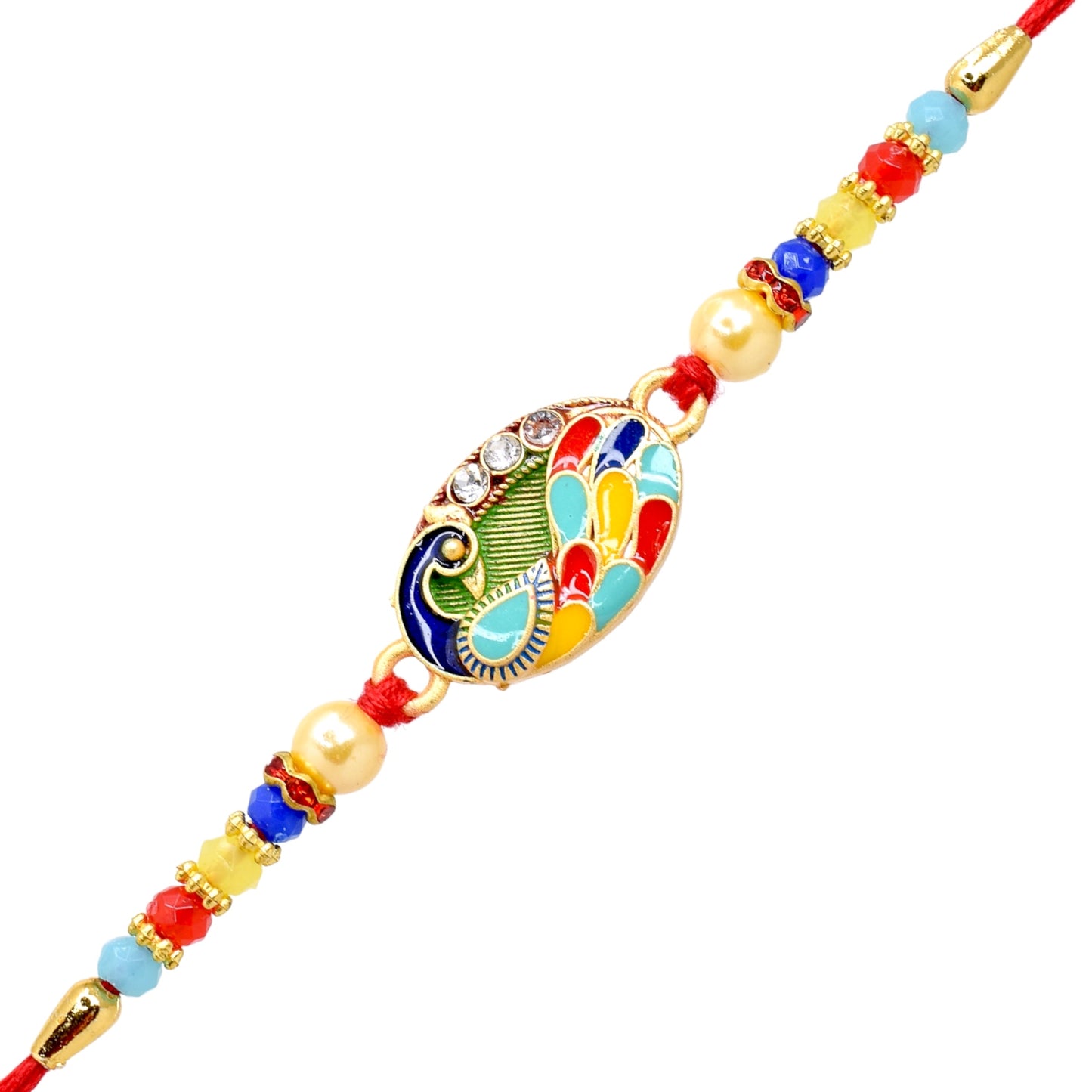 Classic Matt finish Peacock Rakhi set with Roli Chawal & Card| rakhi for brother and bhabhi kids| rakhi set of 2 | resin rakhi