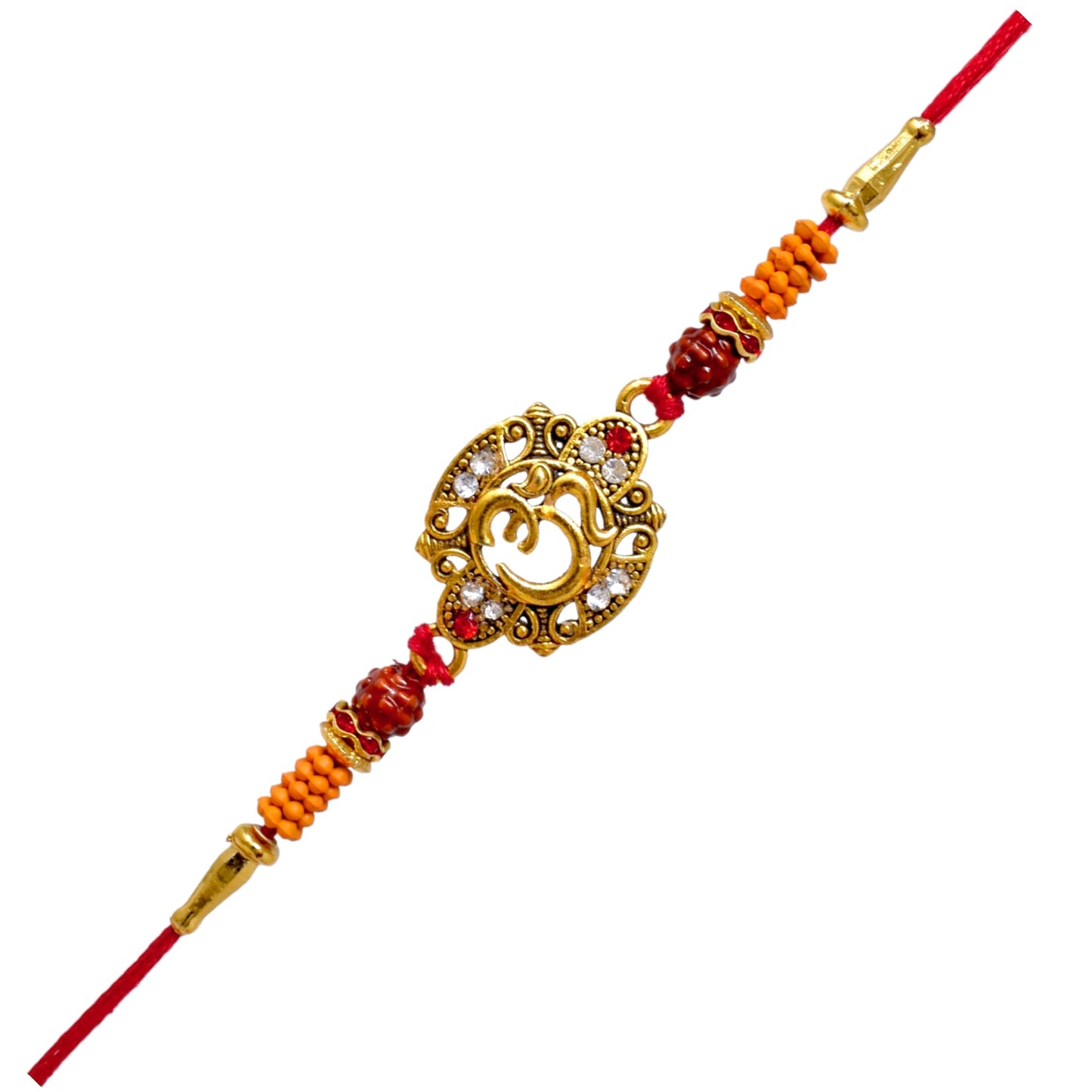 Spritual OM with A.D. stone Combo Rakhi set with Roli Chawal & Card| rakhi for brother and bhabhi kids| rakhi set of 2 | resin rakhi