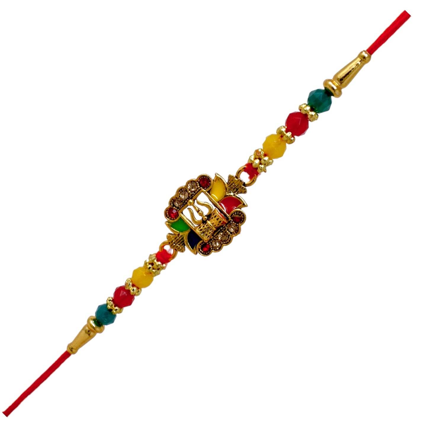 Religious Swasik n Shivling Rakhi with A.D. stone Combo Rakhi set with Roli Chawal & Card| rakhi for brother and bhabhi kids| rakhi set of 2 | resin rakhi