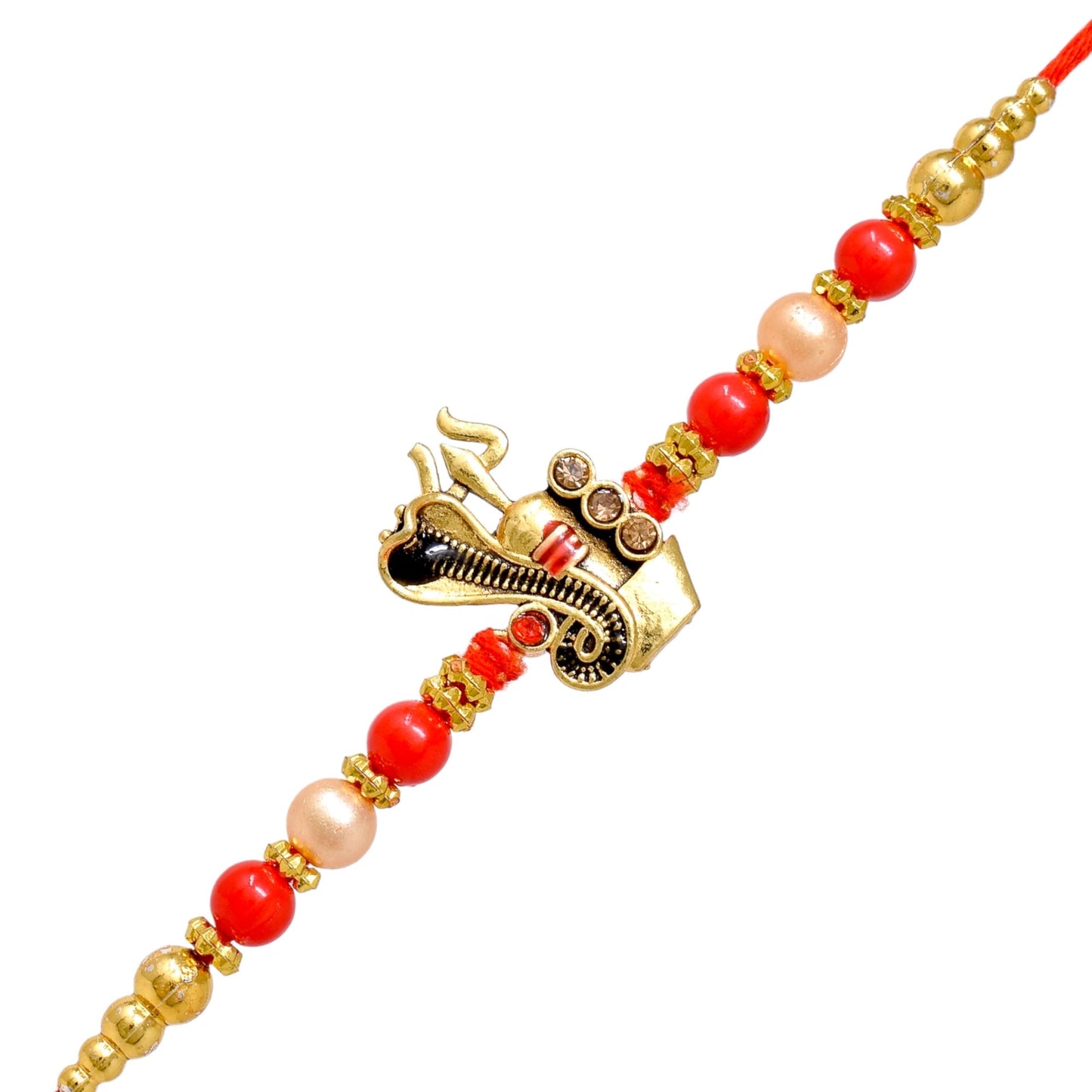 Religious Trishul with Shivling Rakhi set with Roli Chawal & Card| rakhi for brother and bhabhi kids| rakhi set of 2 | resin rakhi