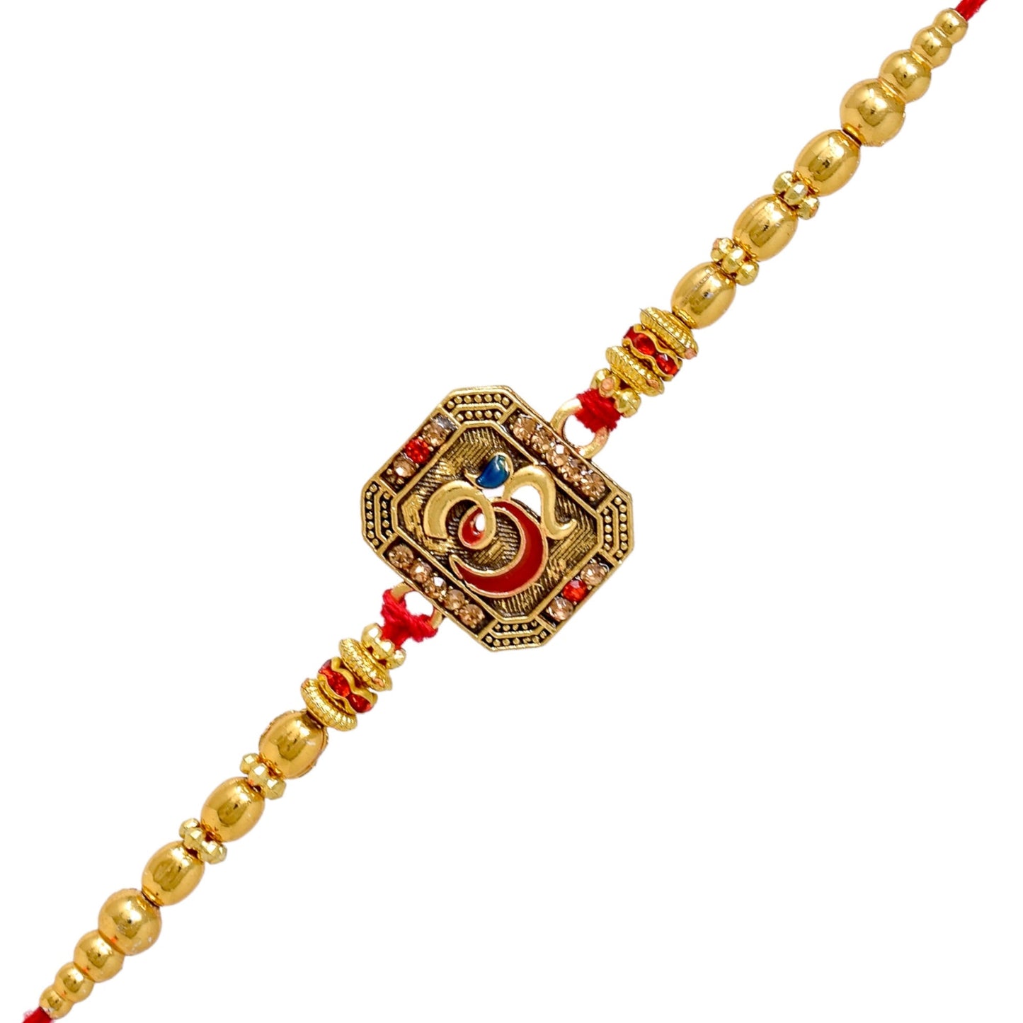 OM Multicolor Rakhi set with Roli Chawal & Card| rakhi for brother and bhabhi kids| rakhi set of 2 | resin rakhi