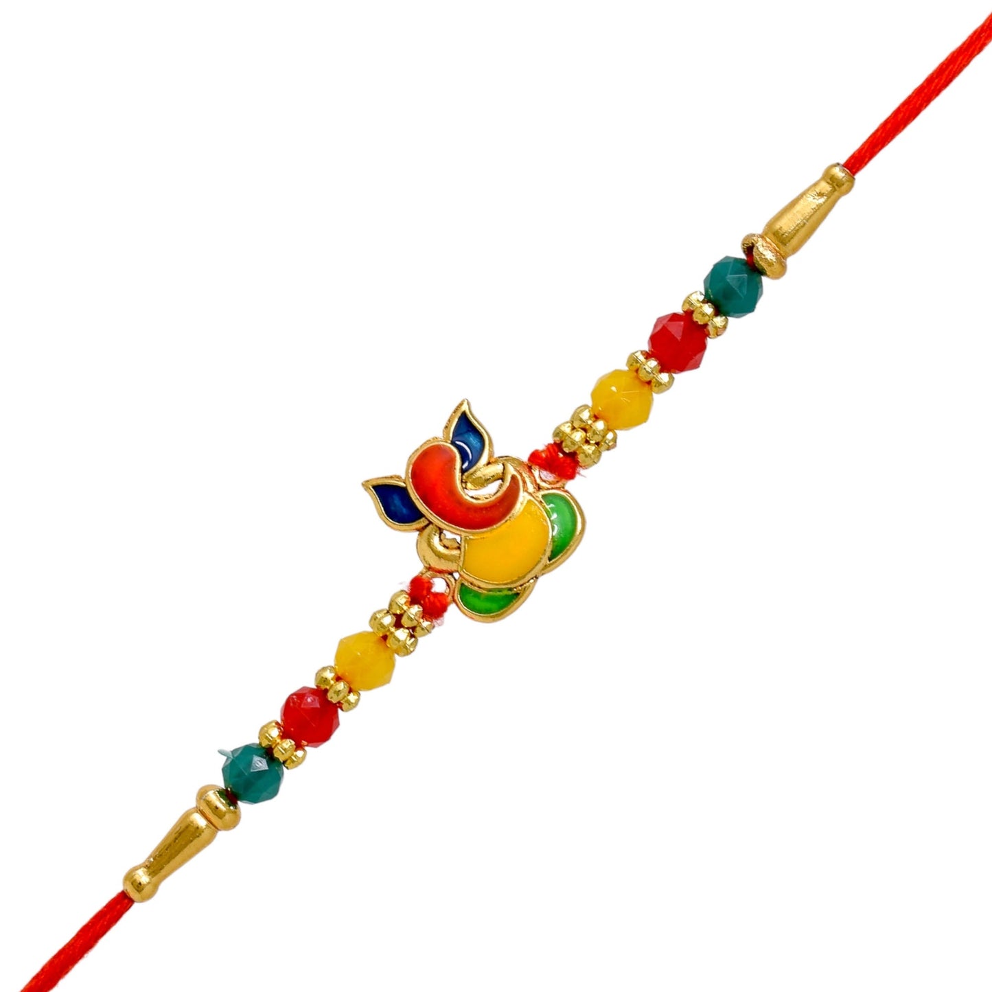 Brass Ganesha Rakhi set with Roli Chawal & Card| rakhi for brother and bhabhi kids| rakhi set of 2 | resin rakhi