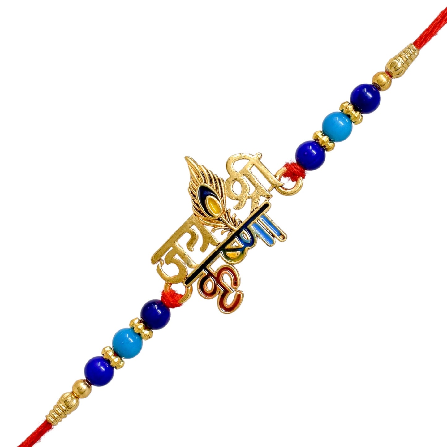 Shri Krishana Rakhi set with Roli Chawal & Card| rakhi for brother and bhabhi kids| rakhi set of 2 | resin rakhi