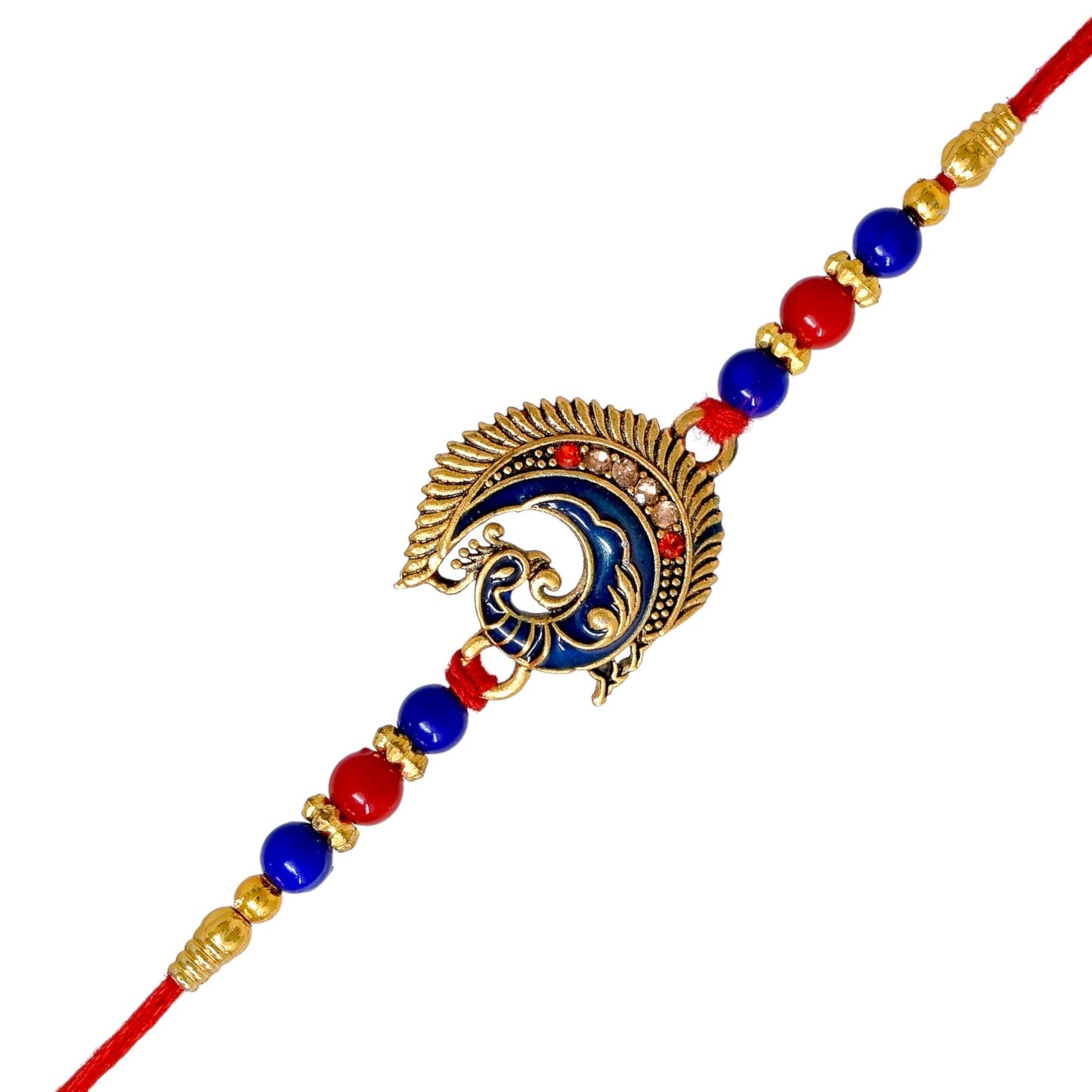 Brass Stylish Art Rakhi Multicolor Peacock Rakhi set with Roli Chawal & Card| rakhi for brother and bhabhi kids| rakhi set of 2 | resin rakhi