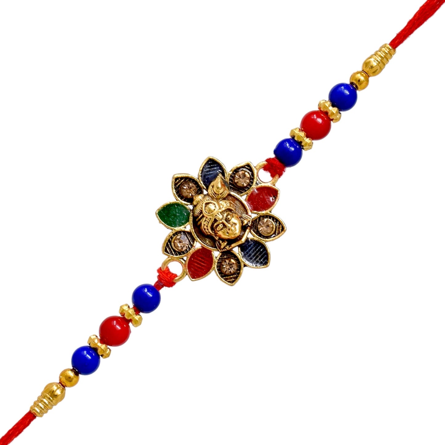 Shri Krishana n Radhe Rakhi set with Roli Chawal & Card| rakhi for brother and bhabhi kids| rakhi set of 2 | resin rakhi