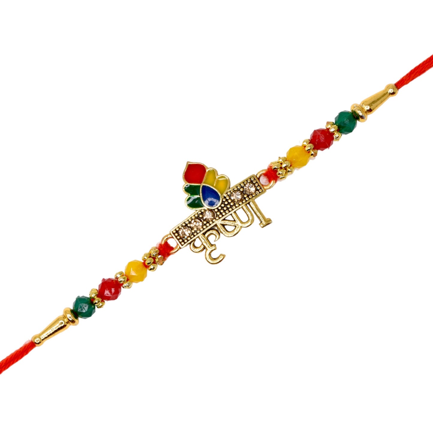 Shri Krishana Rakhi set with Roli Chawal & Card| rakhi for brother and bhabhi kids| rakhi set of 2 | resin rakhi