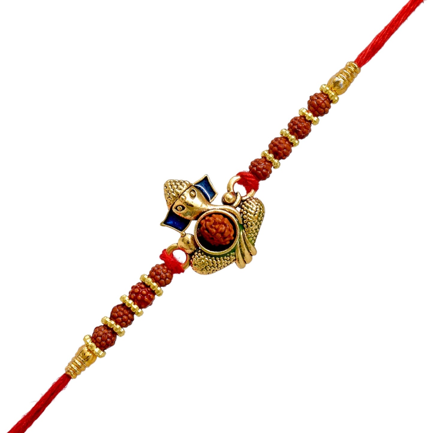 Brass Elegant Ganesha n OM Rakhi set with Roli Chawal & Card| rakhi for brother and bhabhi kids| rakhi set of 2 | resin rakhi