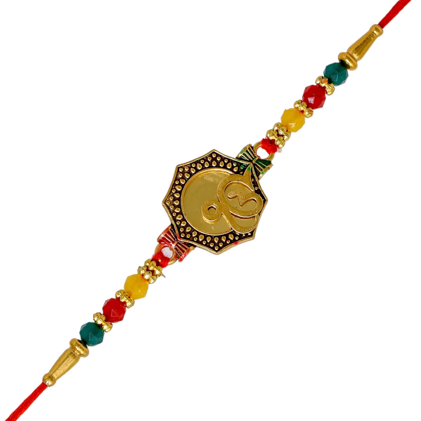 Brass Religious IK Onkar Punjabi Mirror Rakhi set with Roli Chawal & Card| rakhi for brother and bhabhi kids| rakhi set of 2 | resin rakhi
