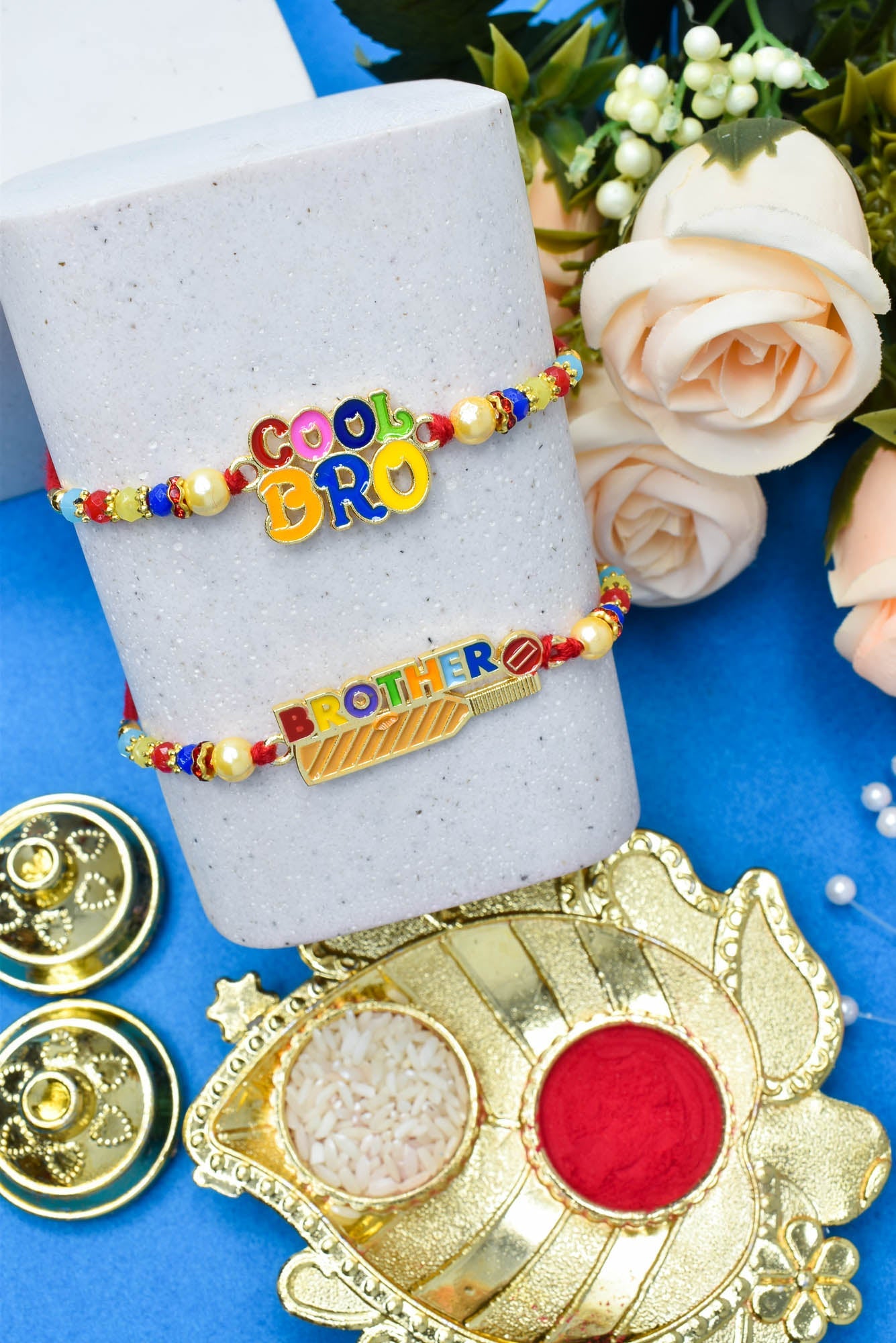 Alphabetical Letter Rakhi set with Roli Chawal & Card| rakhi for brother and bhabhi kids| rakhi set of 2 | resin rakhi