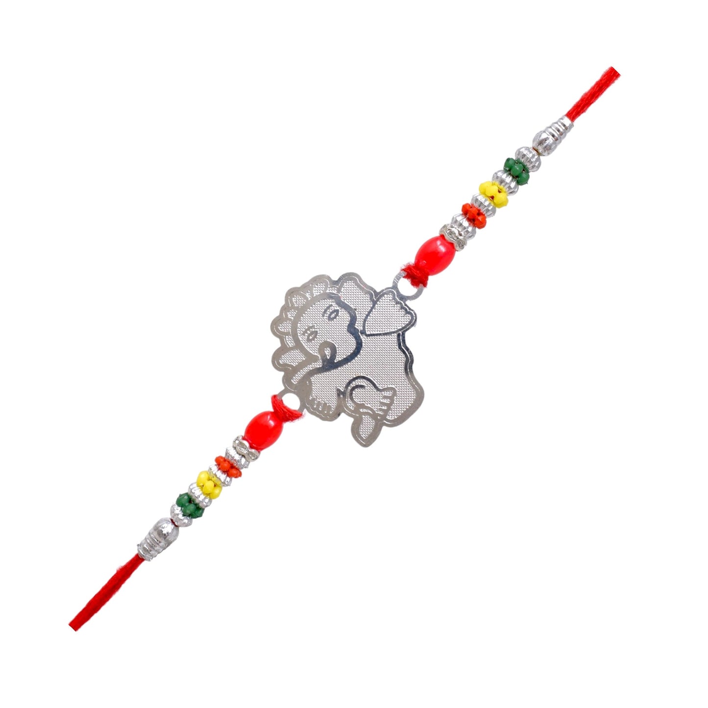 Silver Plating Ganesha Combo Rakhi set with Roli Chawal & Card| rakhi for brother and bhabhi kids| rakhi set of 2 | resin rakhi