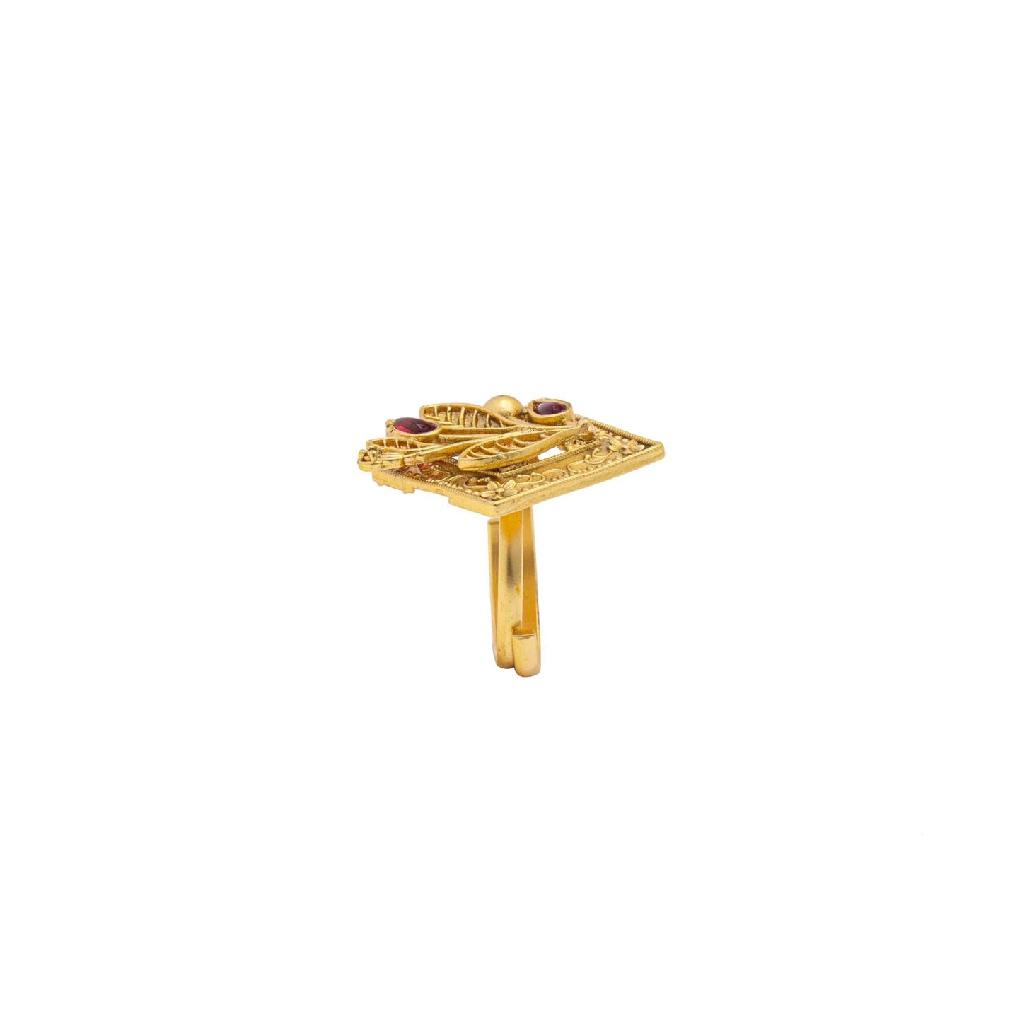 Rajwadi Matte Finish Gold plated Big Ring