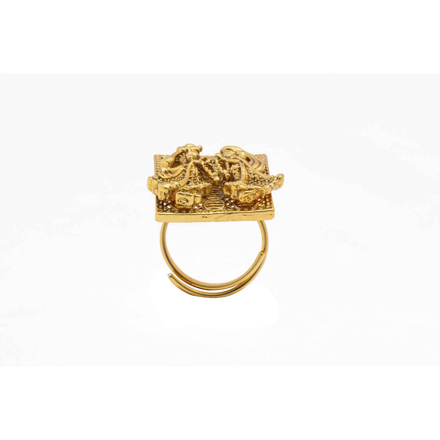 Rajwadi Matte Finish Gold plated Big Ring