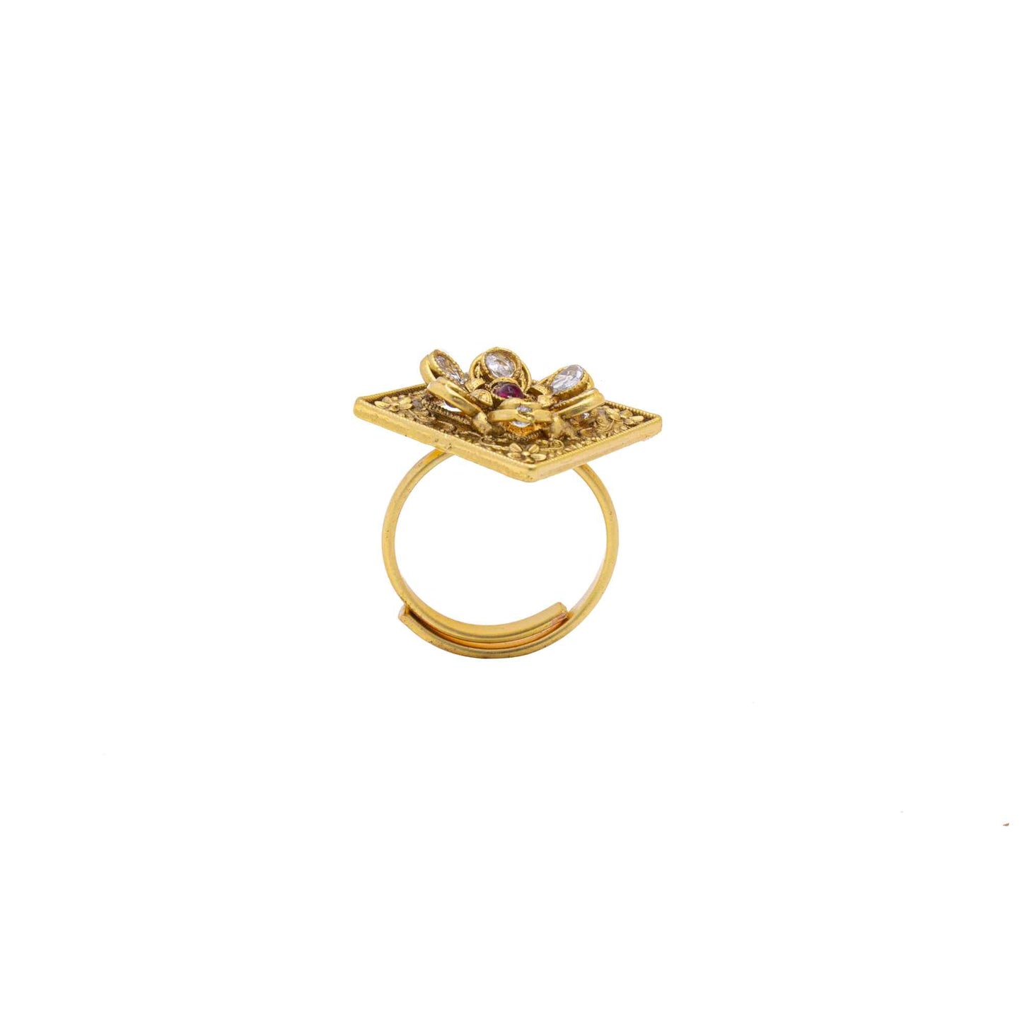 Rajwadi Matte Finish Gold plated Big Ring