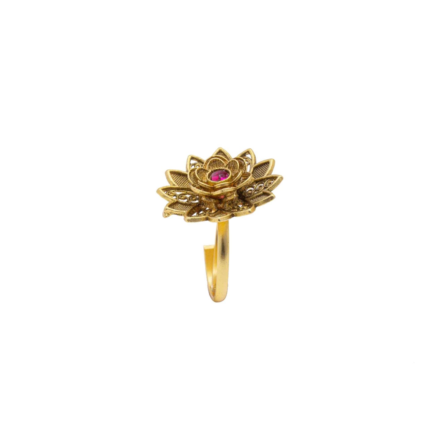 Rajwadi Matte Finish Gold plated Big Ring