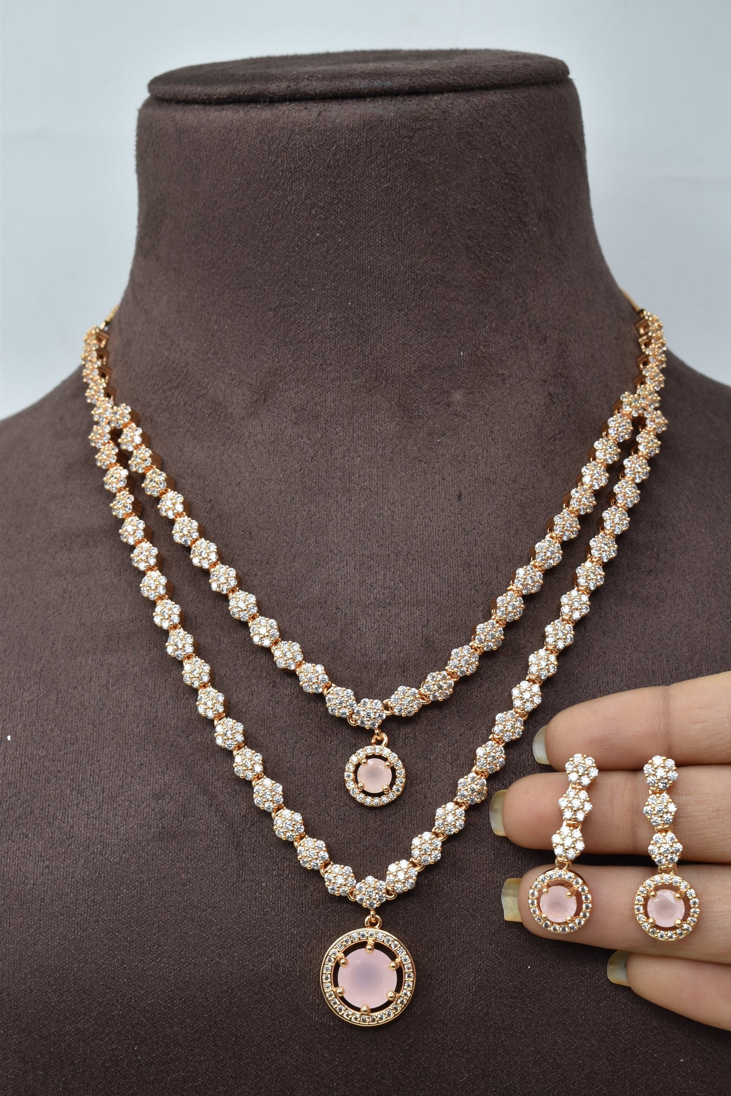 necklace,jewellery set,american diamond set,bridal set,diamiond set