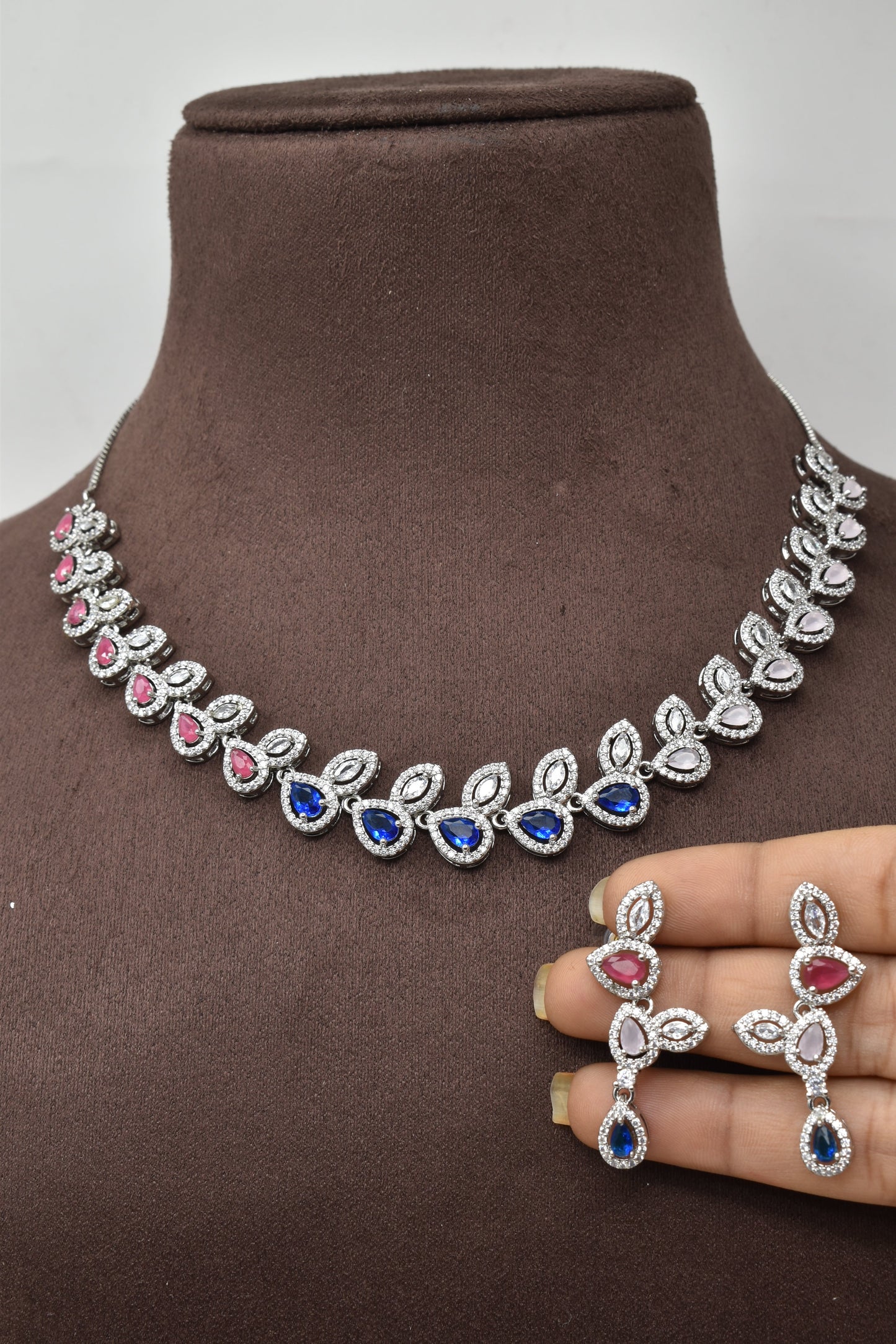 necklace,jewellery set,american diamond set,bridal set,diamiond set