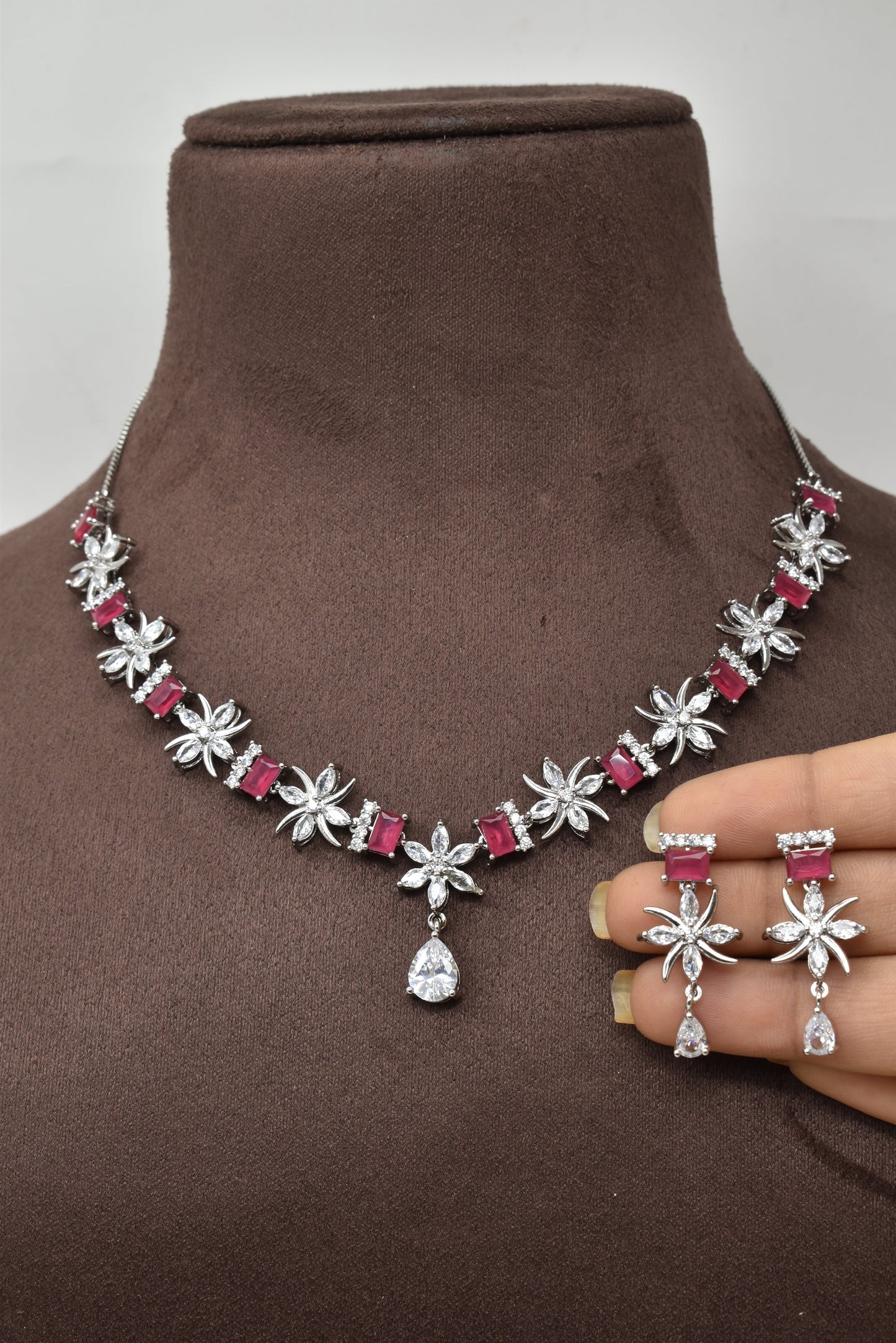 necklace,jewellery set,american diamond set,bridal set,diamiond set