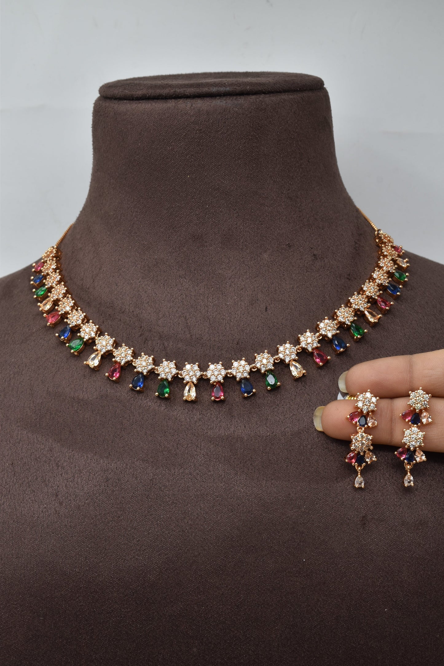 necklace,jewellery set,american diamond set,bridal set,diamiond set