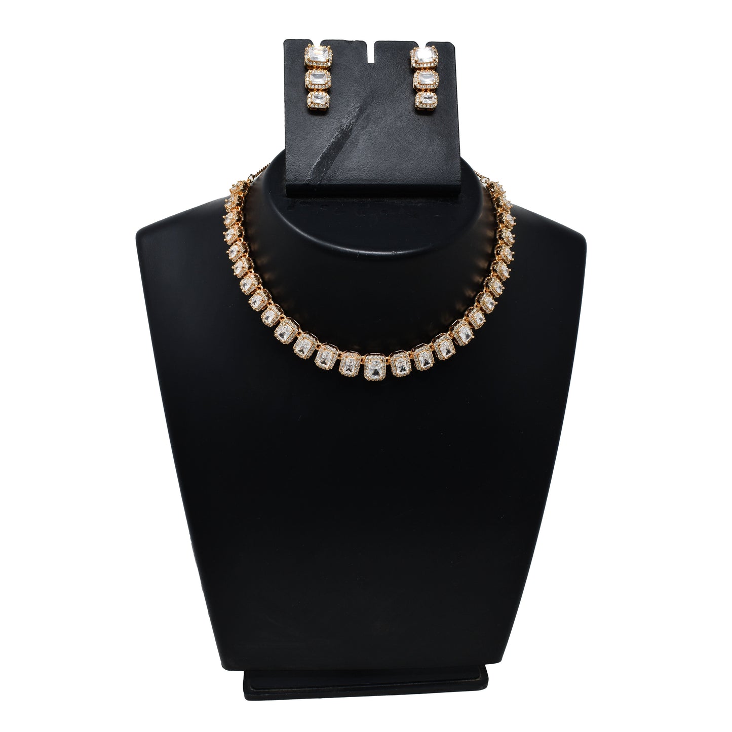 American Diamond embedded Rose Gold plated heavy DC Set for Women