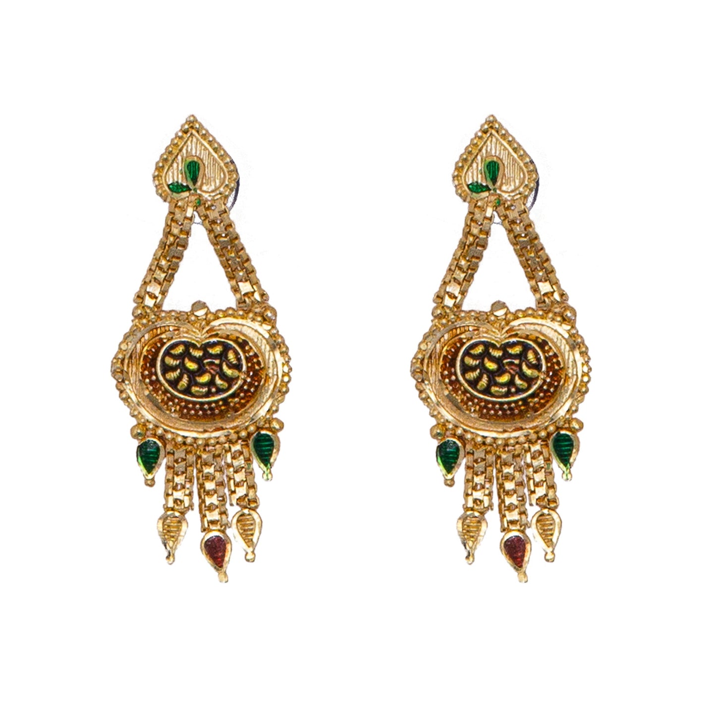 Antique design Minakari work plain Golden set neckpiece