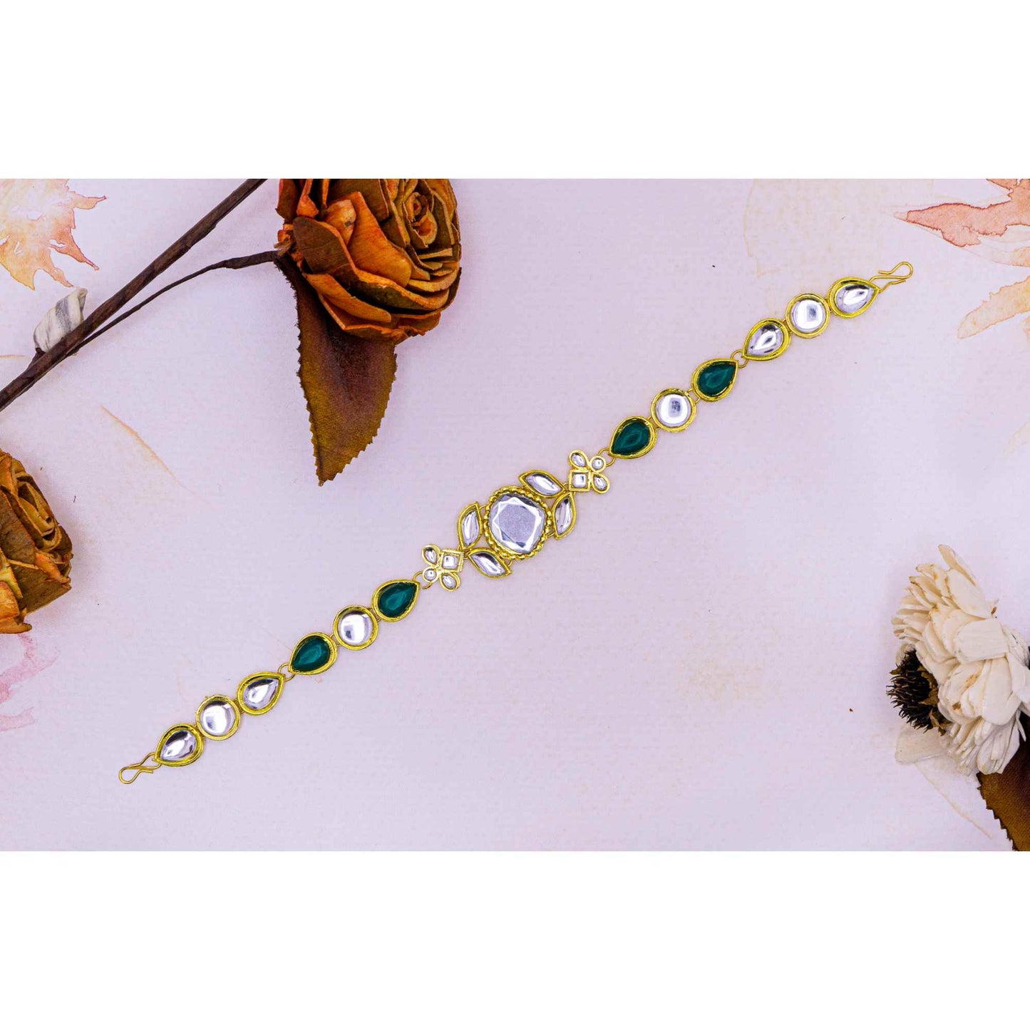 Rajputi Borla Mangtikka studded with Pearl Stone for women