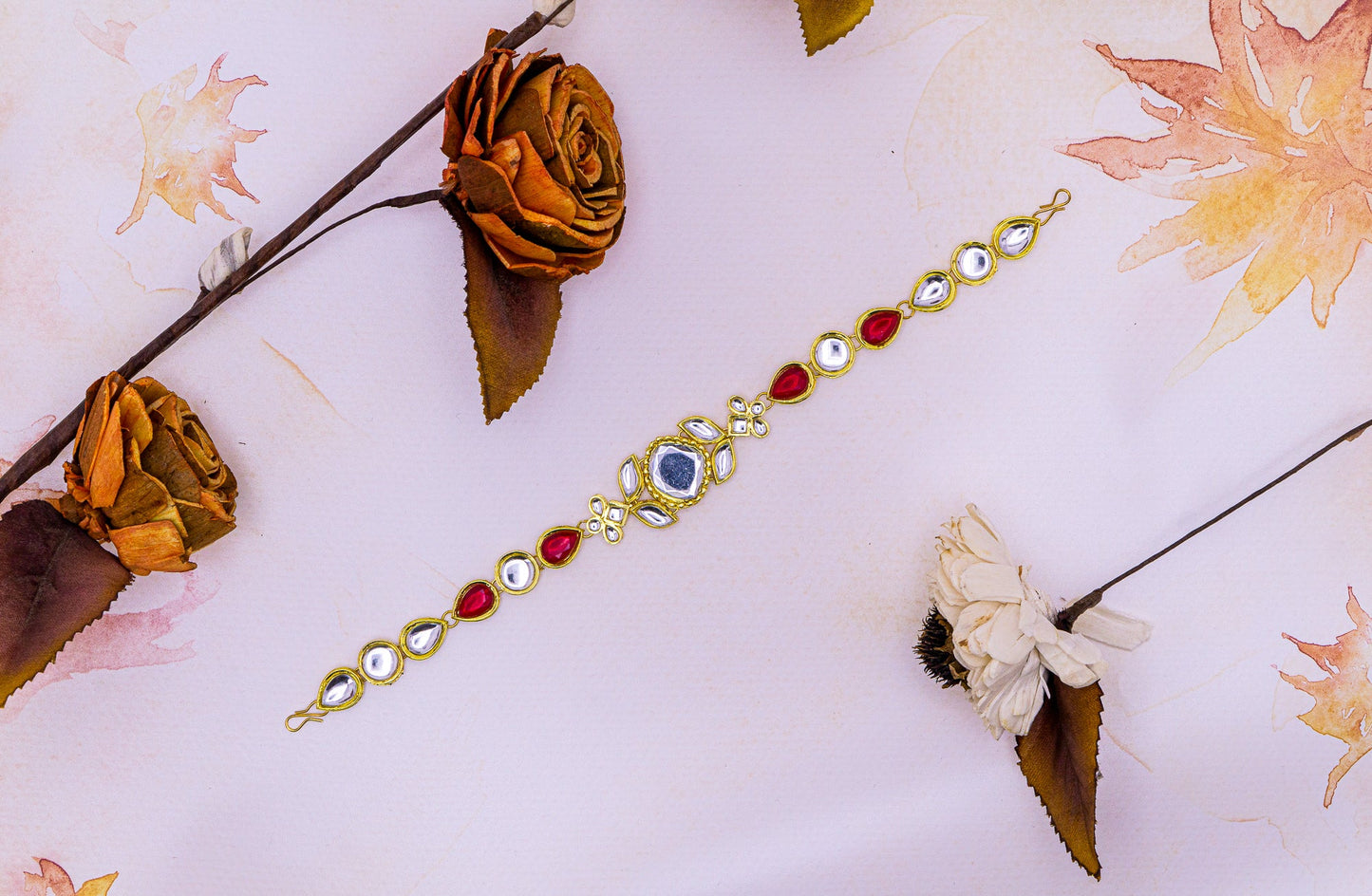 Rajputi Borla Mangtikka studded with Pearl Stone for women