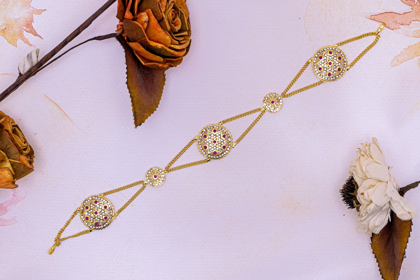 Rajputi Borla Mangtikka studded with Pearl Stone for women