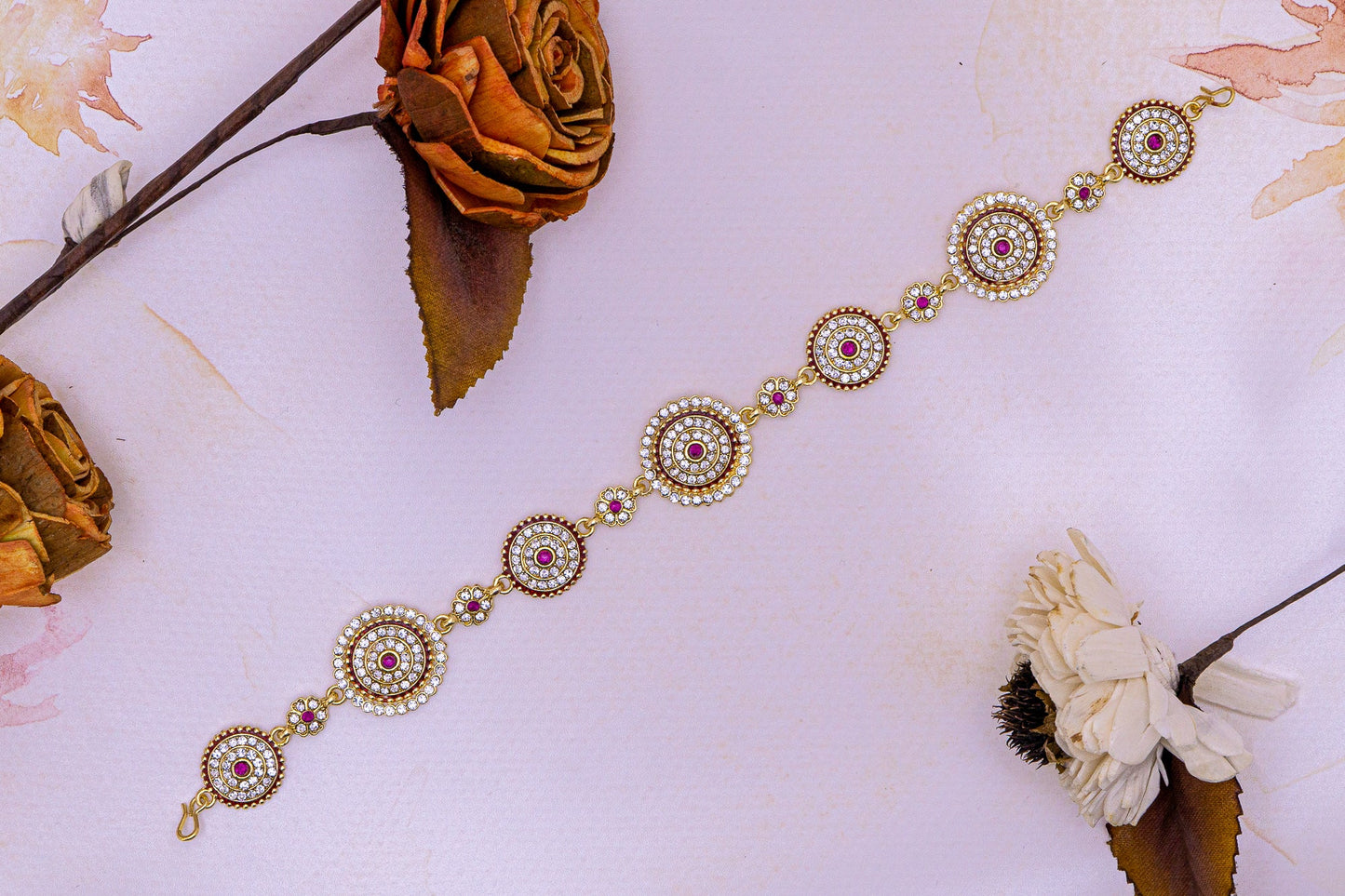 Rajputi Borla Mangtikka studded with Pearl Stone for women