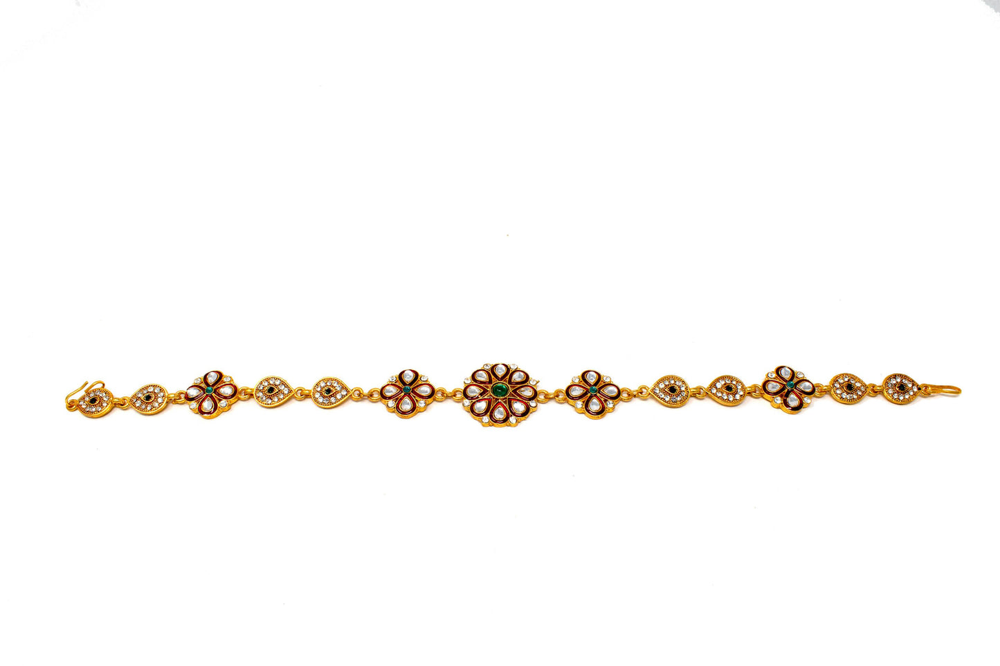 Ethnic Rajputi Rajasthani Mathapatti Kundan Pearl For Women