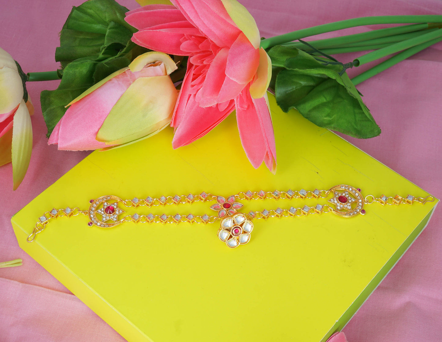 Ethnic Shishful Rajasthani Mathapatti Kundan Pearl For Women