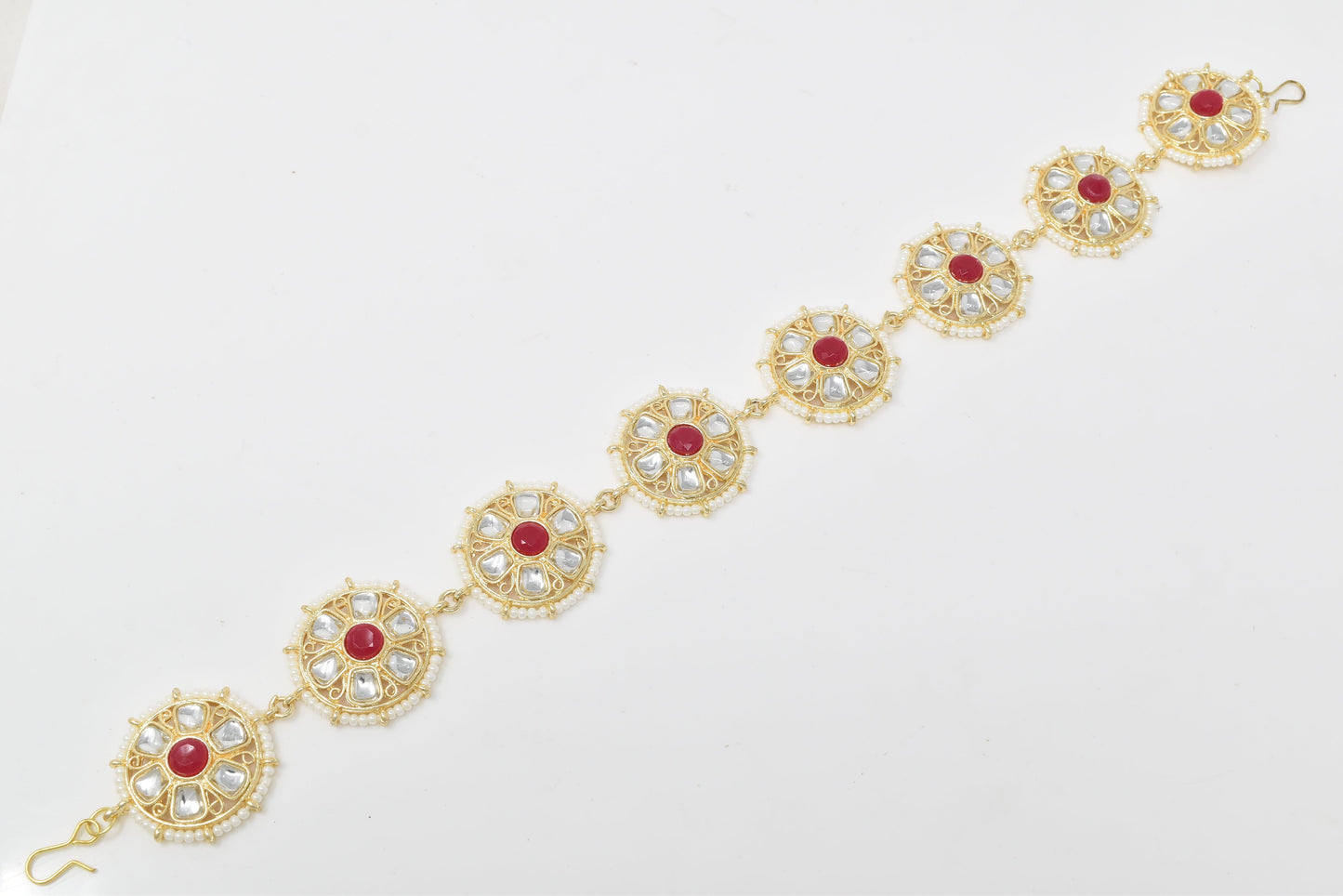 Rajputi Borla Mangtikka studded with Pearl Stone for women